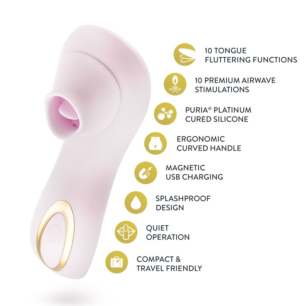 Delice™ By Blush® | Fleur Handheld Clitoral Stimulator With Tongue Fluttering & Suction Functions – In Barely Purple、mySite、bottomscart