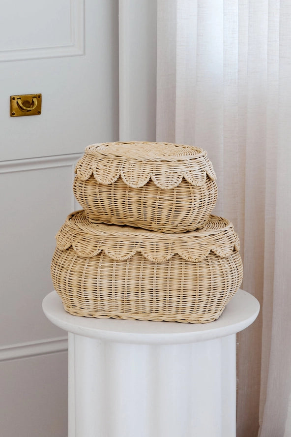  Flora Rattan Scallop Basket Set、mySite、elrpsem3k
