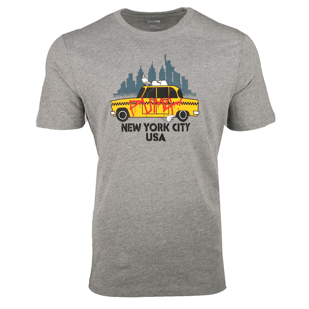 NYC Cartoon Cab Graphic Crew Neck Short Sleeve T-Shirt、mySite、gtrtttuynbv