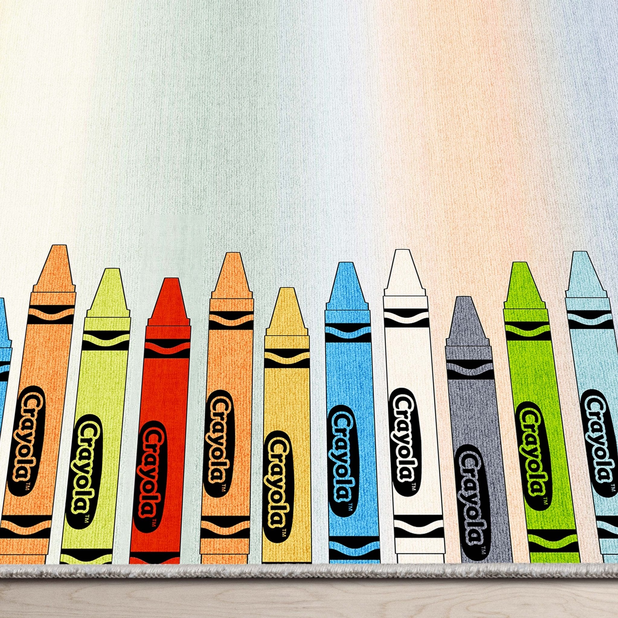 Crayola Modern Crayon Parade Playroom 5' x 7' Multi Color Area Rug By Well Woven、mySite、gigharbornorthrealestate