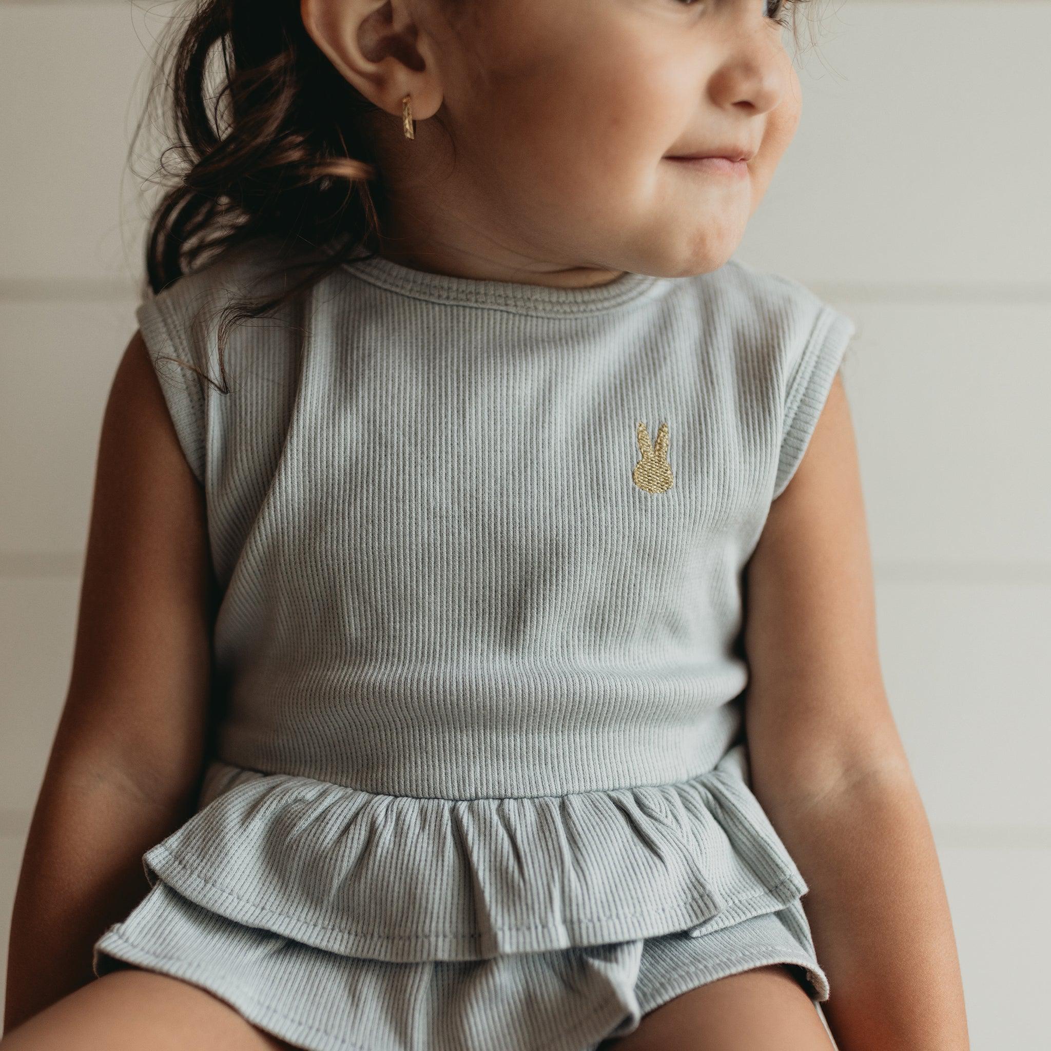 RETIRED - Organic Tank Ruffle Waist Bunsuit - Pearl Blue、mySite、g9winljtr