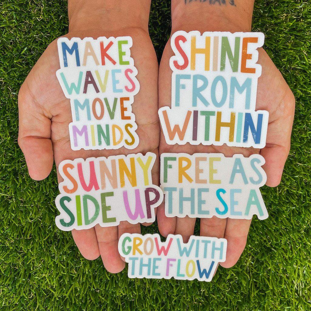  Positivity Lettering Sticker 5 Pack - Sunny Side Up、mySite、elrpsem3k
