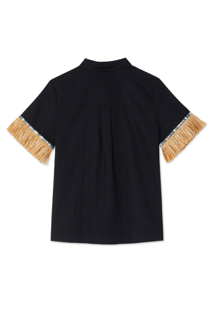 Black Raffia Shirt、mySite、solidvoid