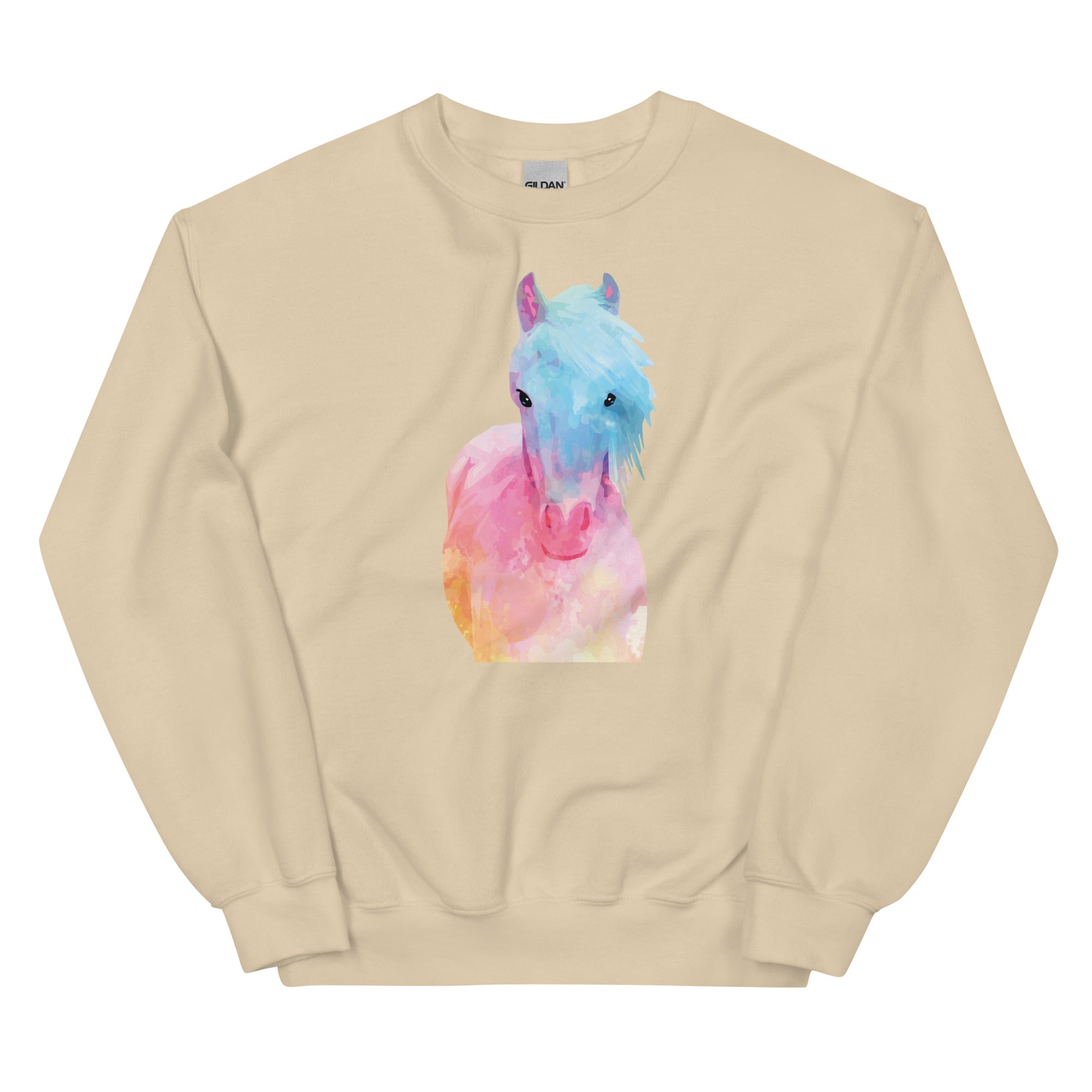 Horse in Sweet Pastels Crewneck Sweatshirt、mySite、camillekostekn