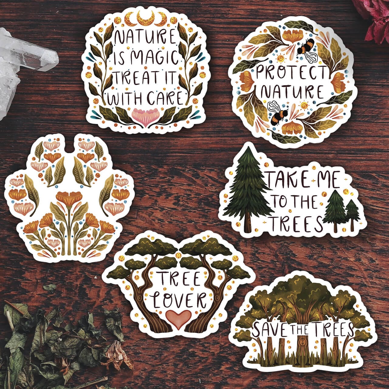  Tree Lover Nature Sticker 6 Pack、mySite、ghnorth