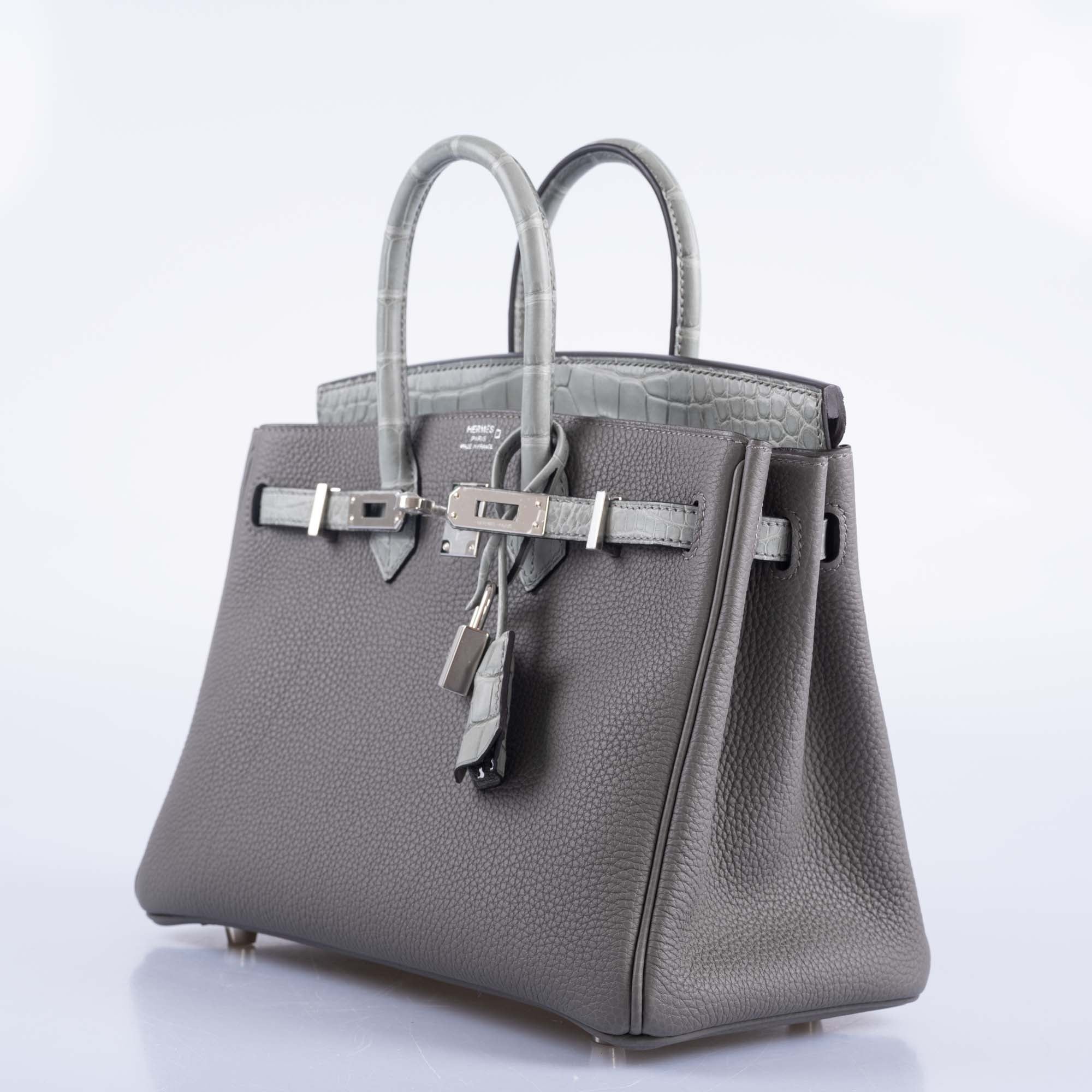 Hermès Touch Birkin 25 Gris Meyer Togo and Gris Cement Matte Alligator Palladium Hardware、mySite、garminoutage.com