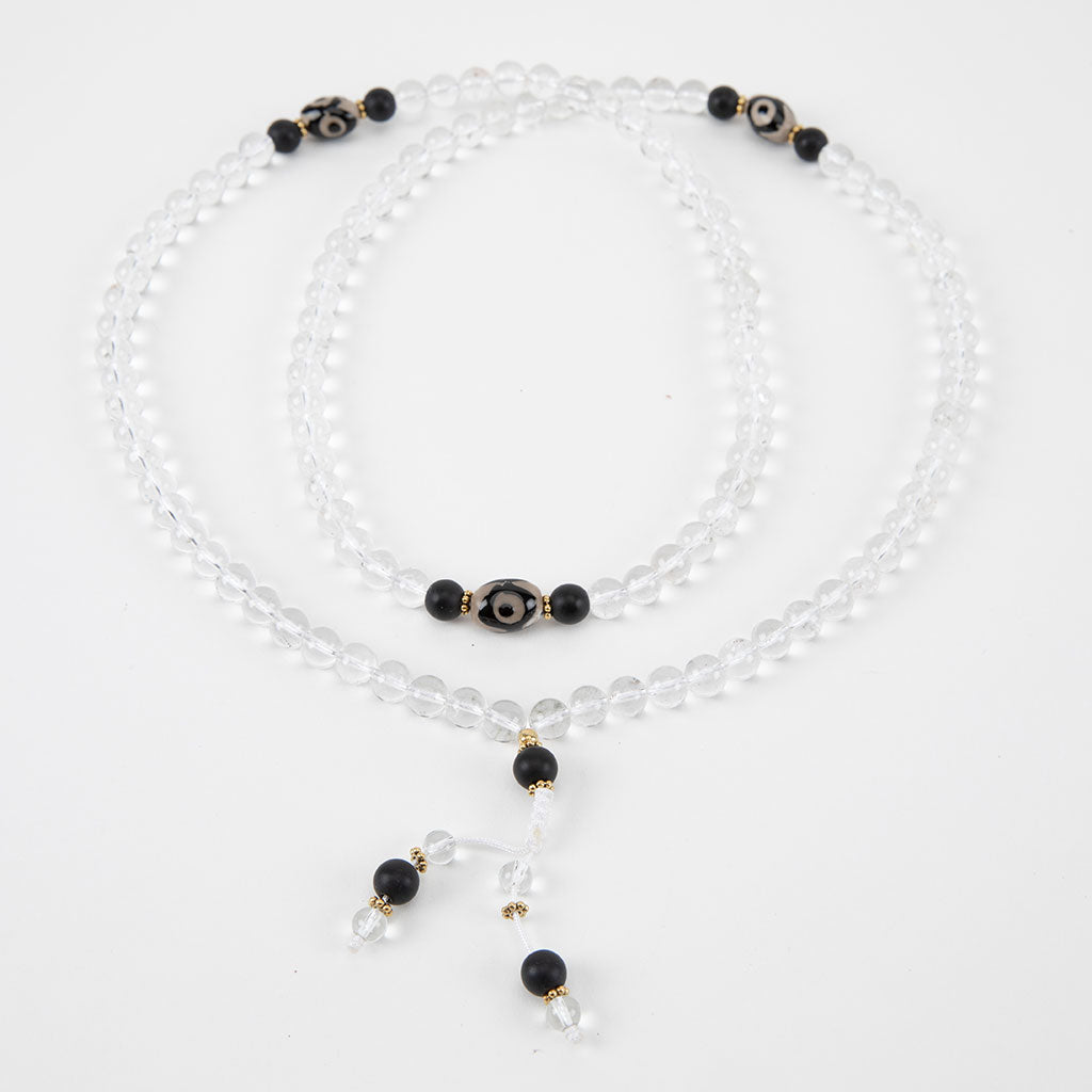 Crystal & Dzi Bead Mala Necklace、mySite、topwebapps
