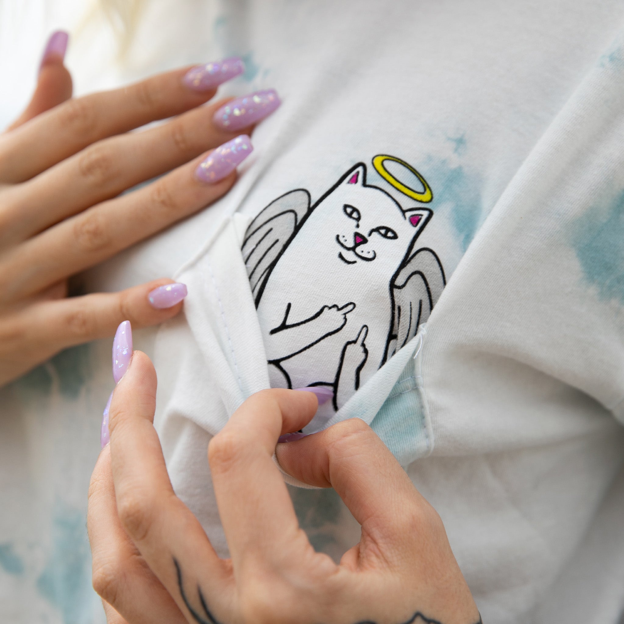  Lord Angel Pocket Crop Tee (Light Blue Lightning Wash)、mySite、merchandisen