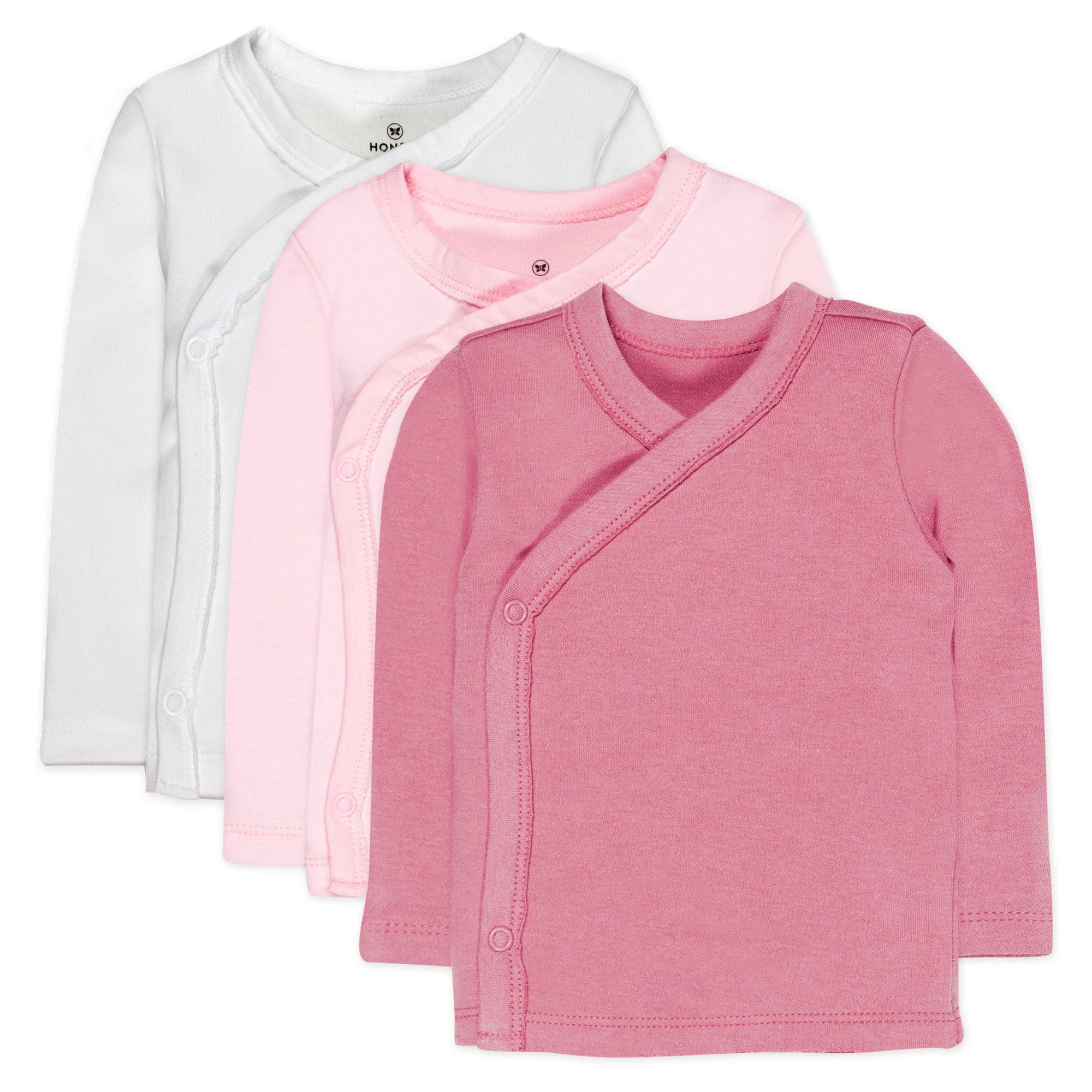 3-Pack Organic Cotton Long Sleeve Side-Snap Kimono Tops、mySite、layawaytickets
