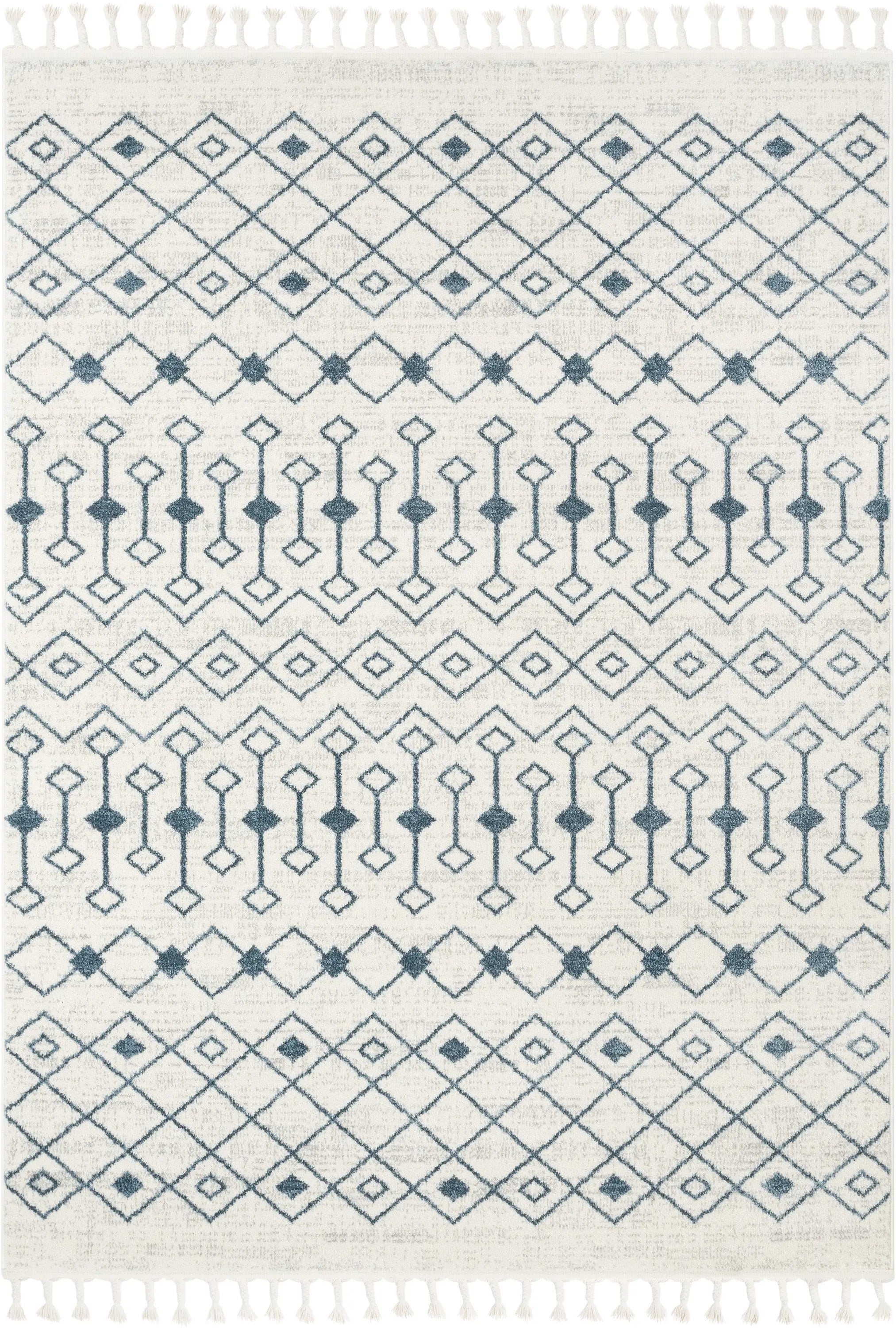 Transistora Nordic Tribal Trellis Pattern Light Blue Ivory Rug、mySite、gigharbornorthrealestate