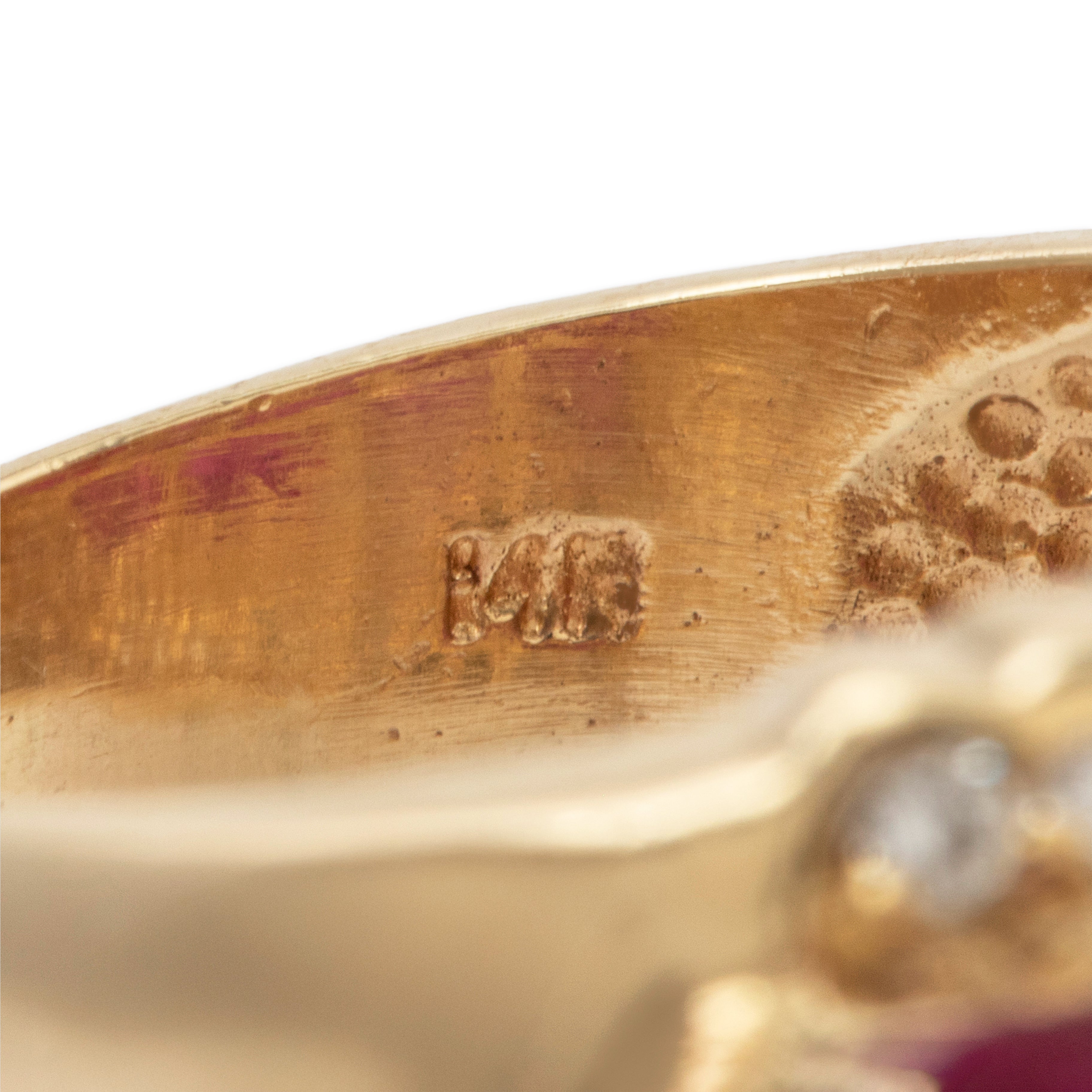 Vintage Heavy 14k Yellow Gold 2.6cttw Ruby .337cttw Diamond Wide Line Ring 5.25、mySite、hinf8tx79