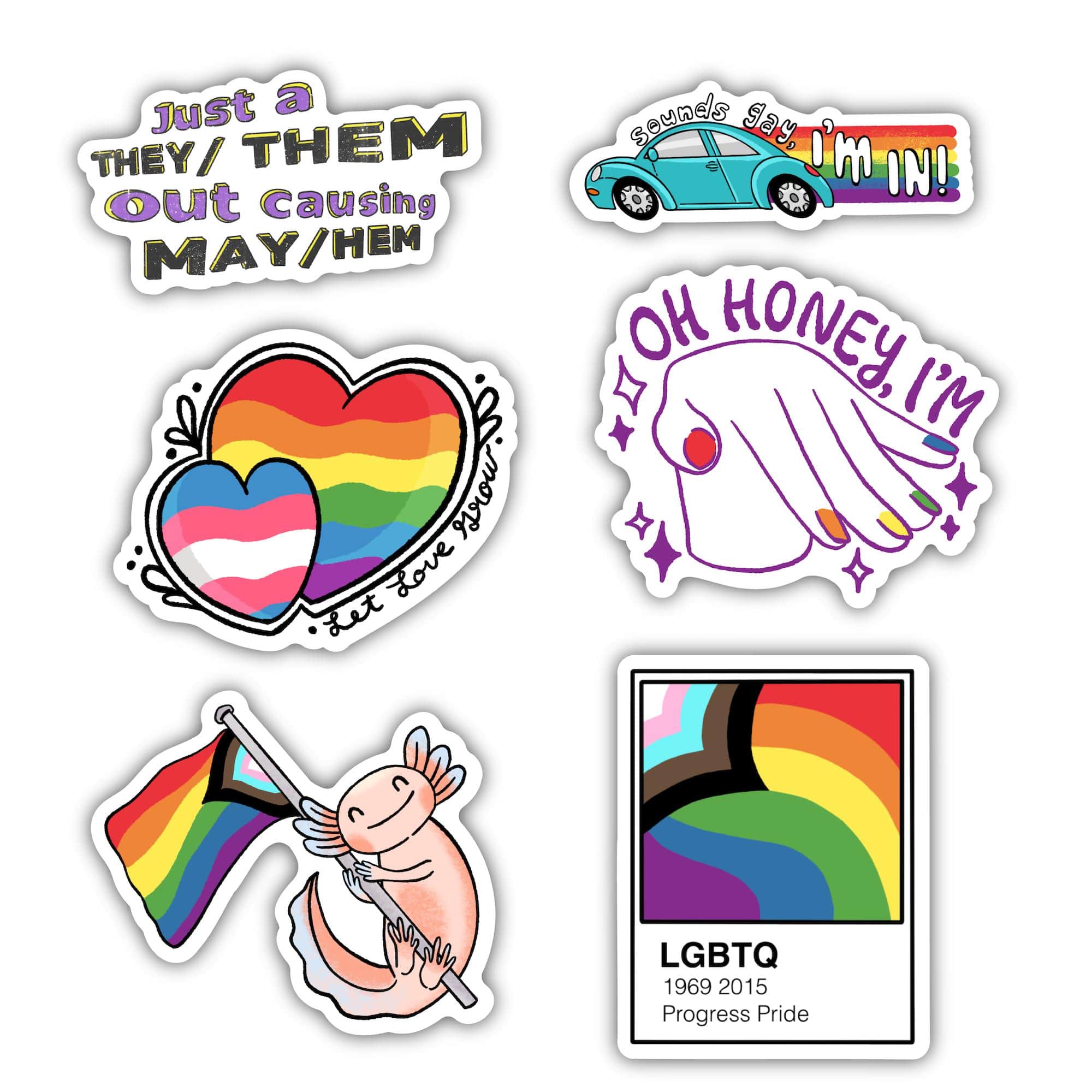  Pride Stickers 6 Pack、mySite、elrpsem3k