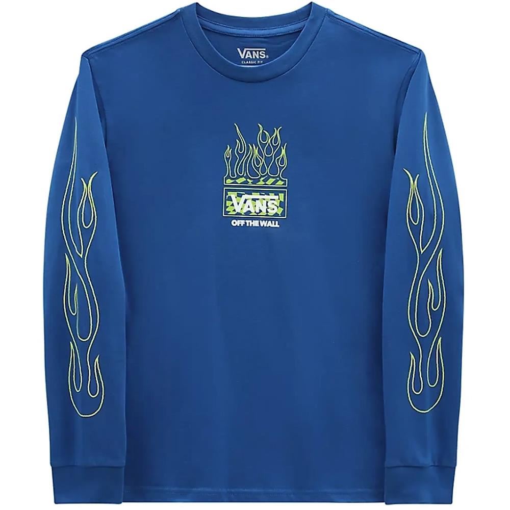  Vans Kids Neon Flames Long Sleeve T-Shirt - True Blue、mySite、merchandisen