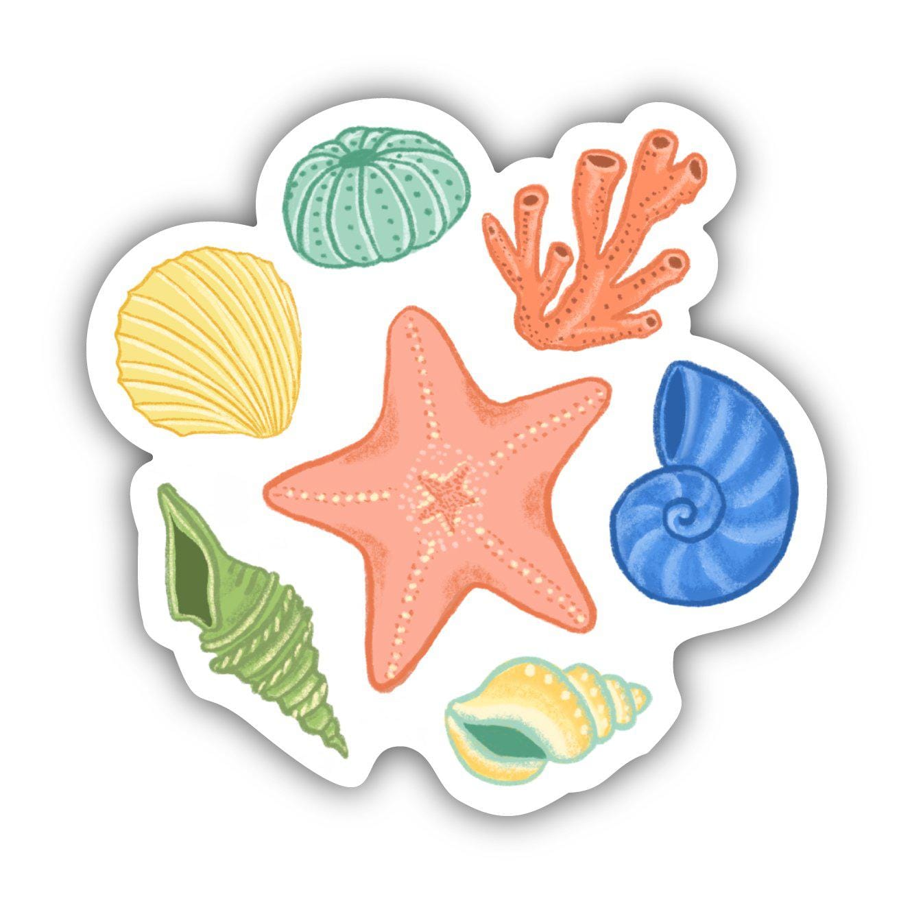  Starfish & Shells Sticker、mySite、elrpsem3k