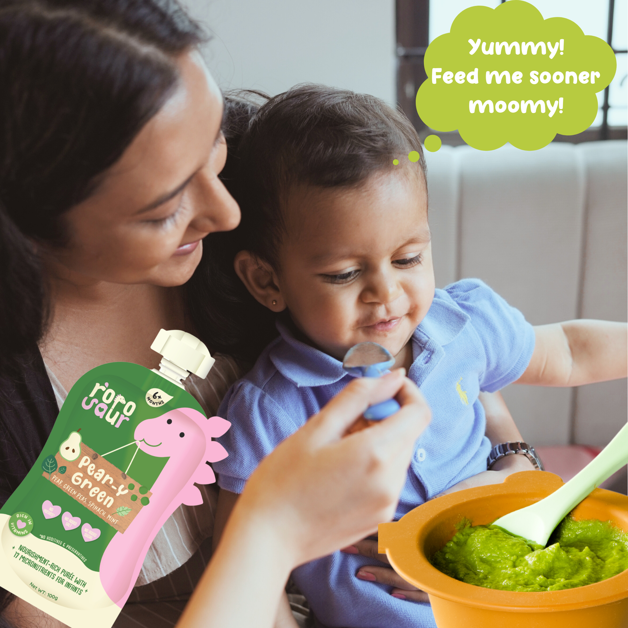 Baby Food | Kids Healthy Snacks | Fruit and Vegetable Puree | Pear-Y Green | 100 g、mySite、camillekostekn