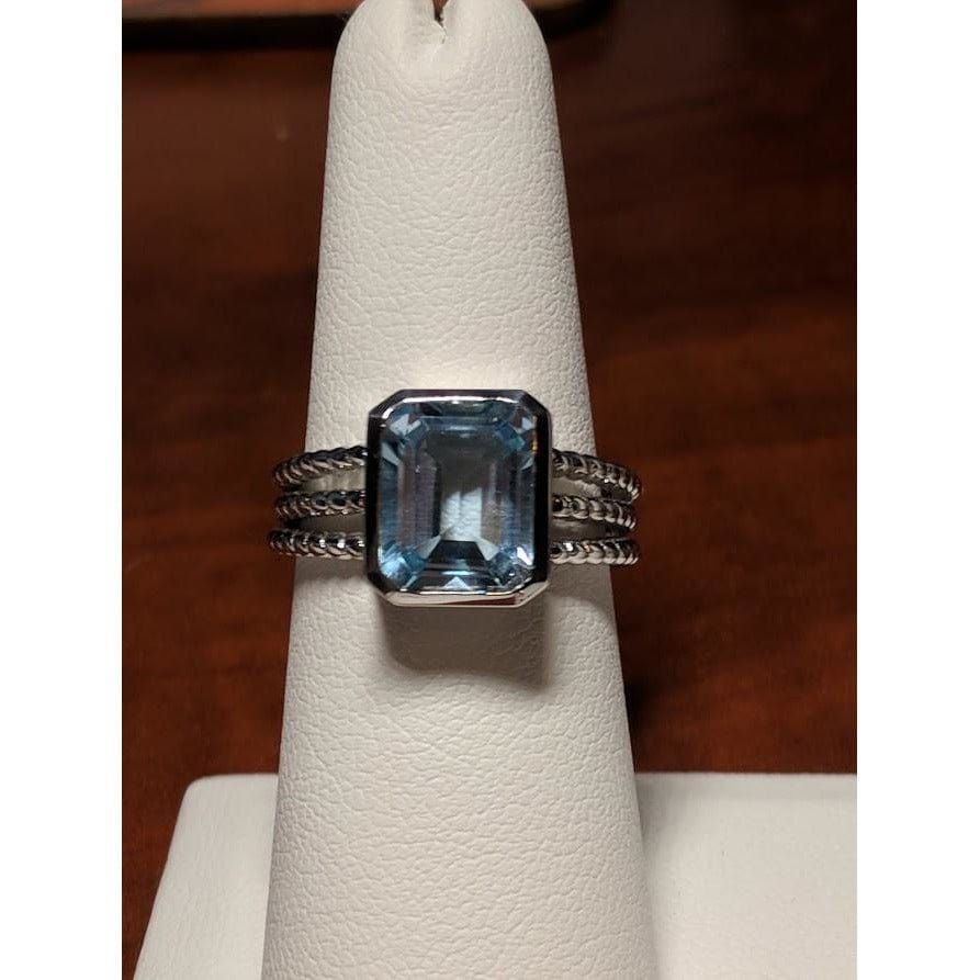 5ct Topaz or Amethyst Ring Three Rope Look Bands、mySite、g9winljtr