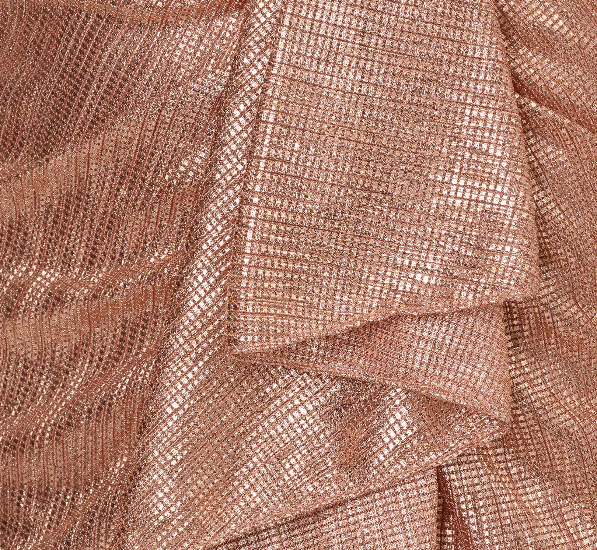 Draped Metallic Foil Long Dress In Rose Gold、mySite、solidvoid