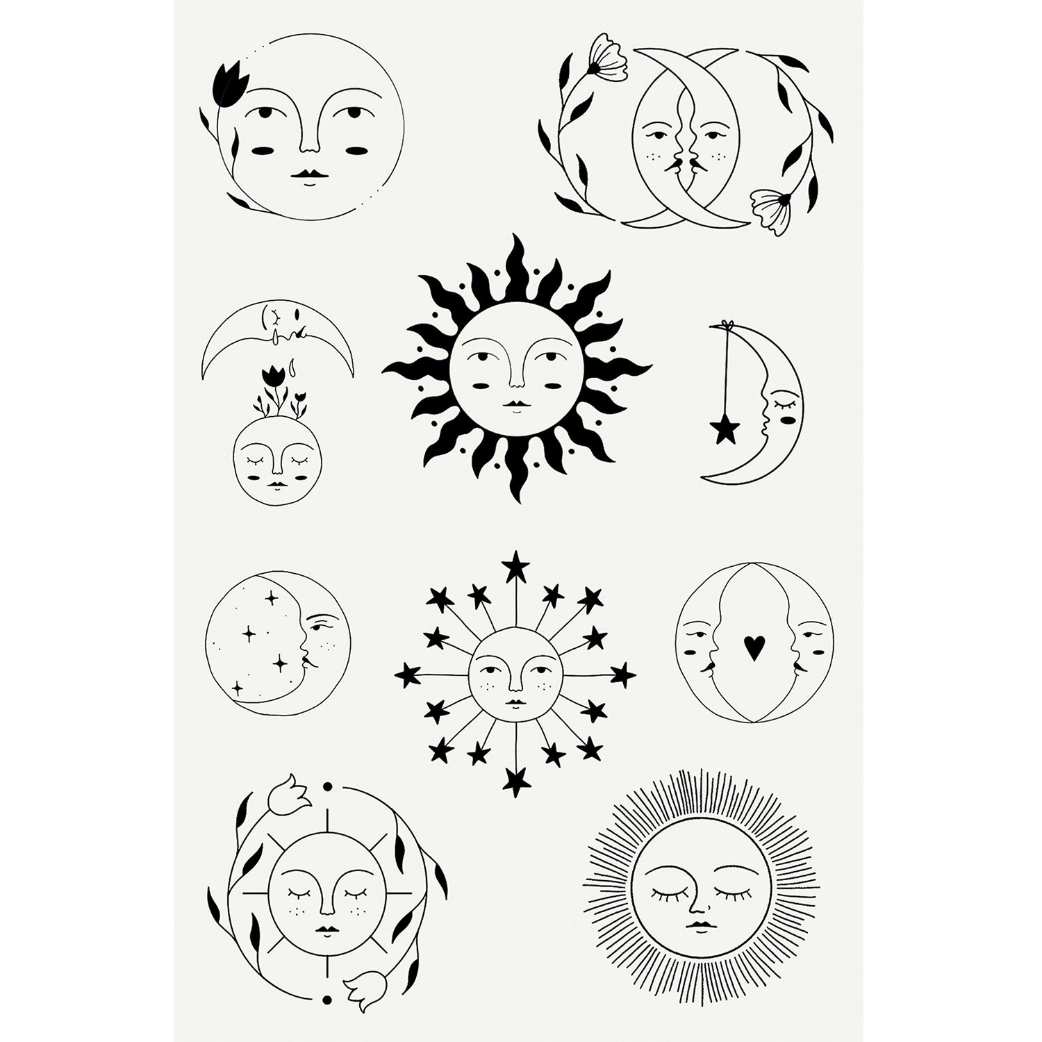  Night & Day Tattly Temporary Tattoo Sheets、mySite、ghnorth