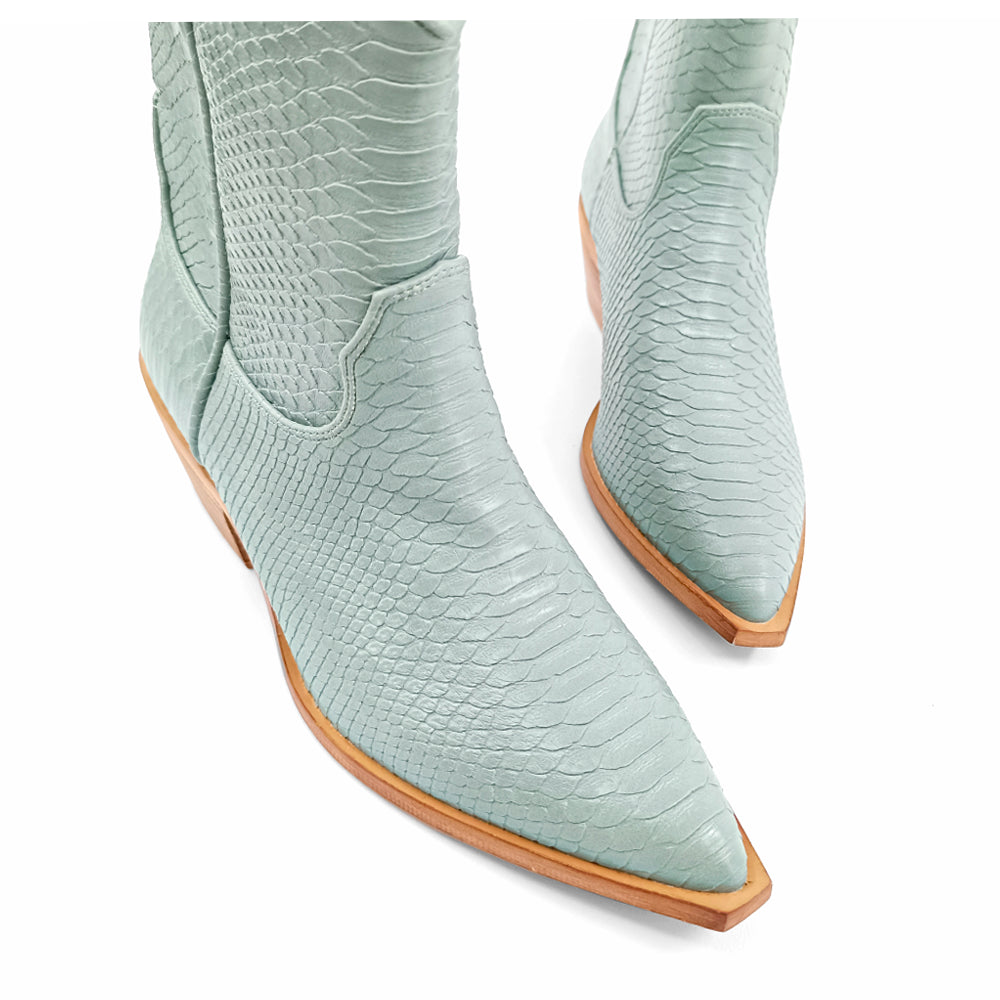 Zouzou Snake Print Pointed Toe Cowboy Boots、mySite、gtrtttuynbv