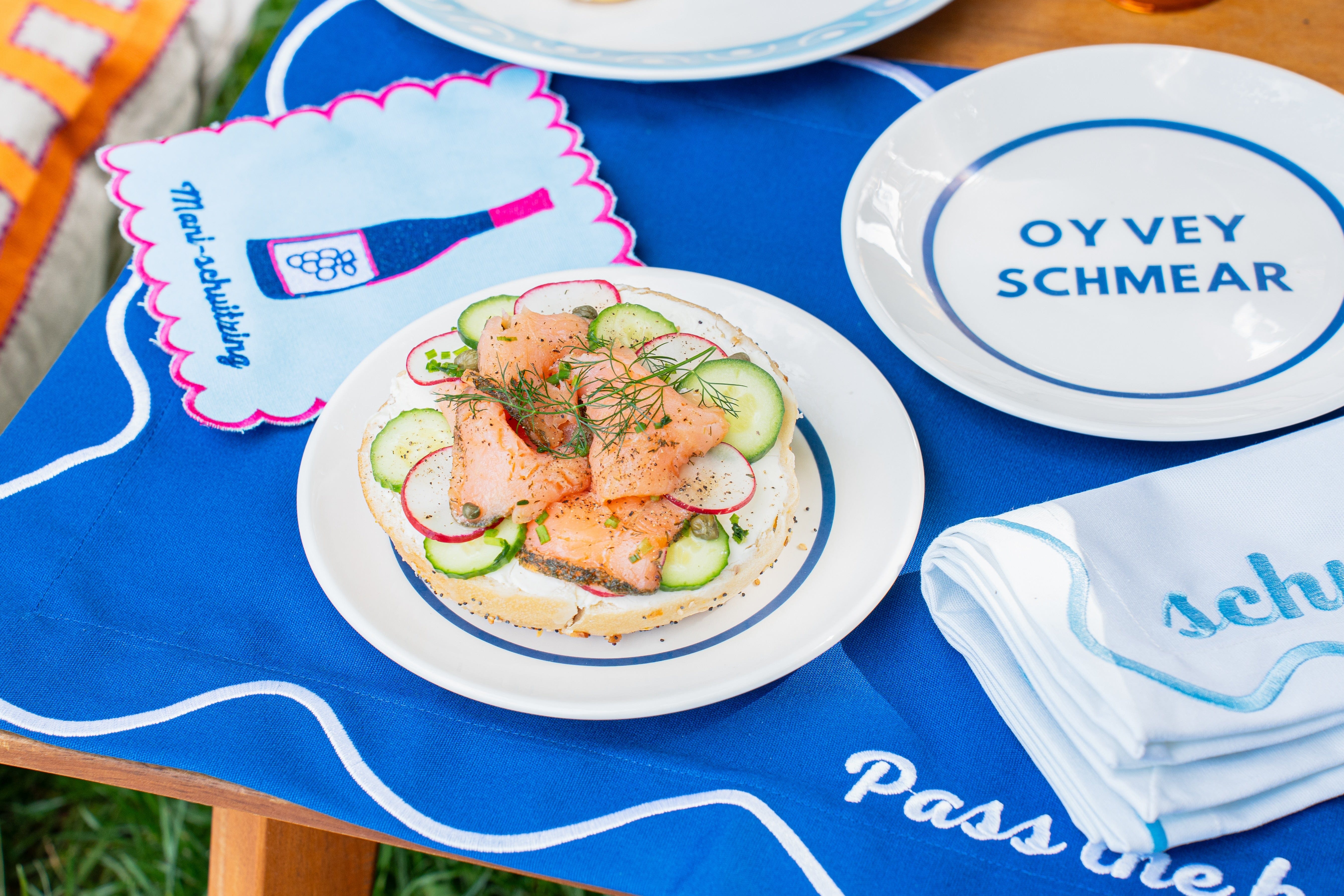 Shabbat and Schmear Nosh Porcelain Plates - Set of 4、mySite、topwebapps