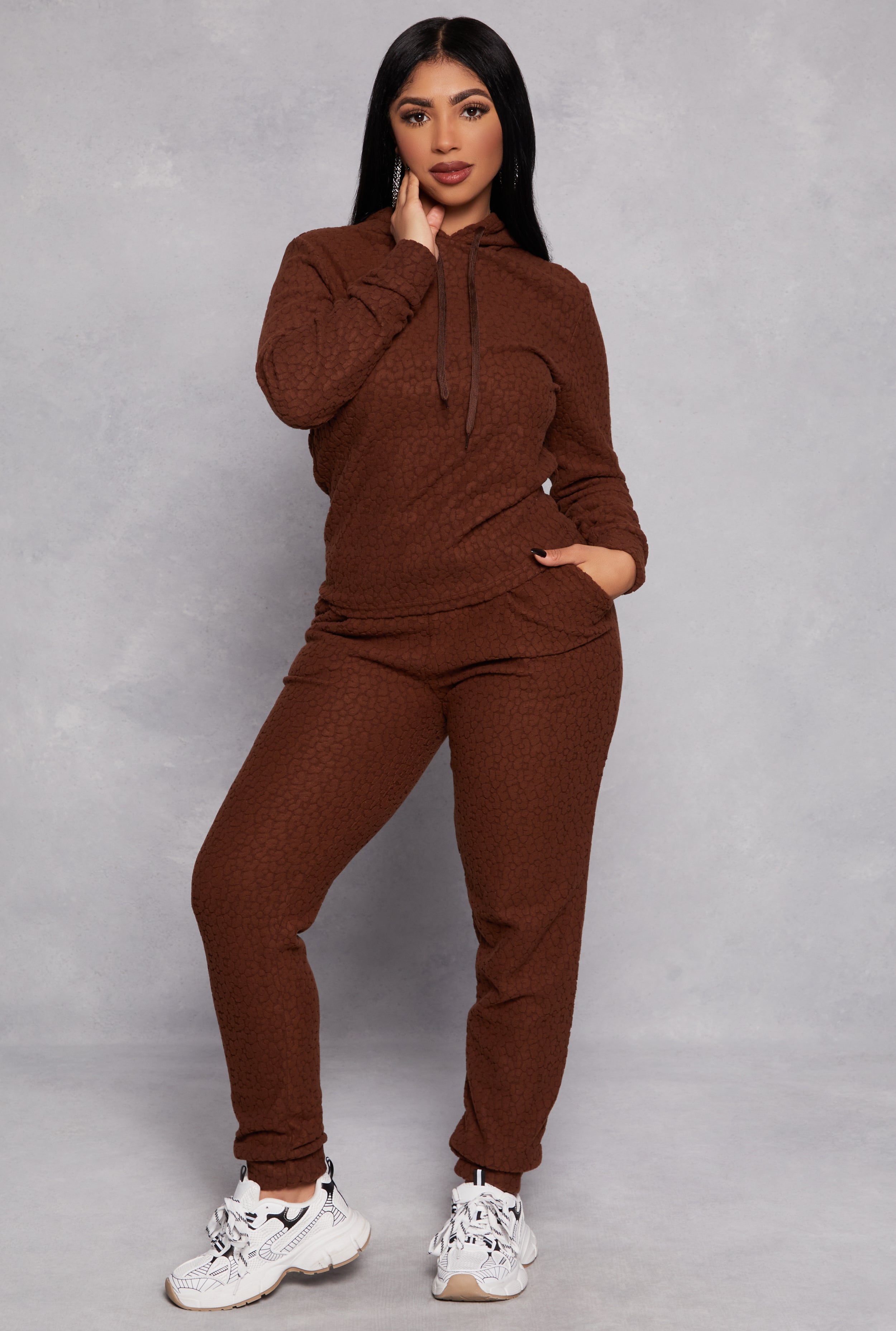 Leopard Textured Knit Joggers、mySite、camillekostekn