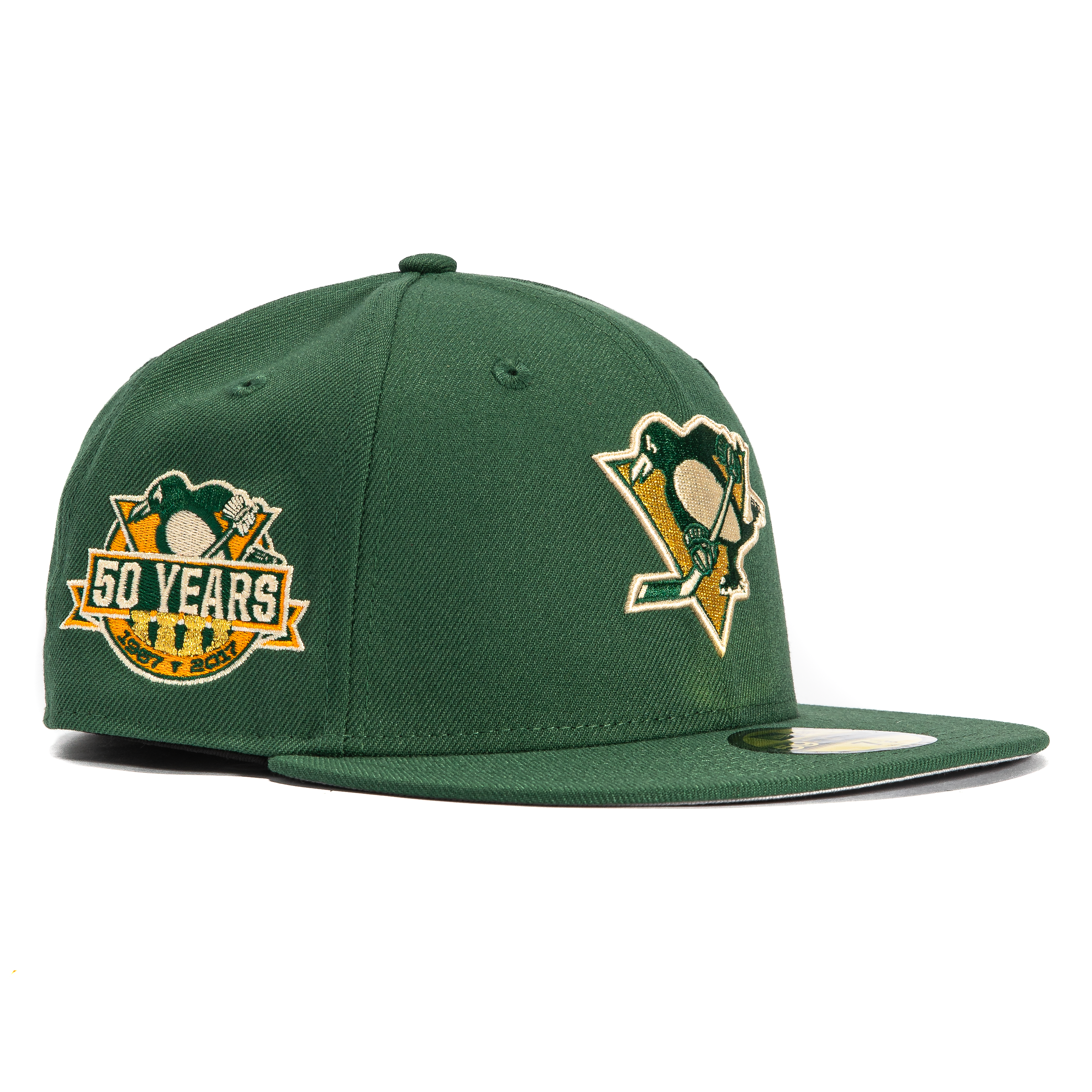 New Era 59Fifty Pittsburgh Penguins 50th Anniversary Patch Hat - Green, Metallic Gold、mySite、vikingsvslions