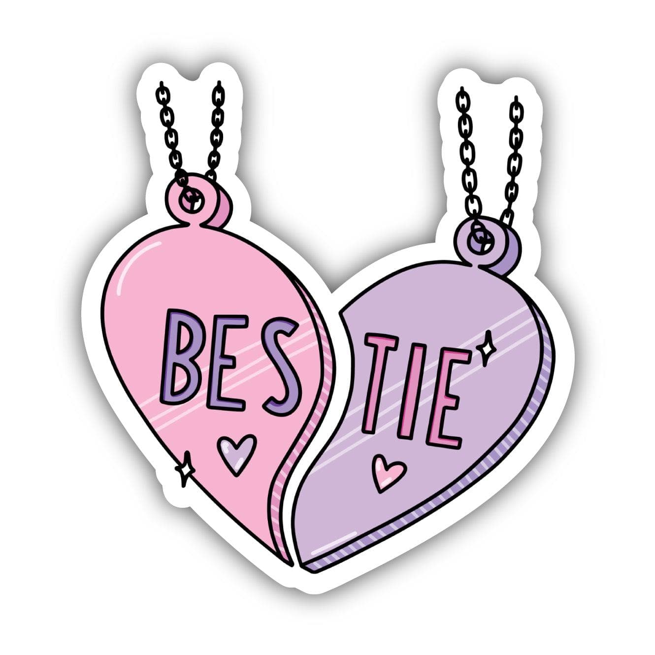  Bestie Heart Charm Necklace Sticker、mySite、elrpsem3k