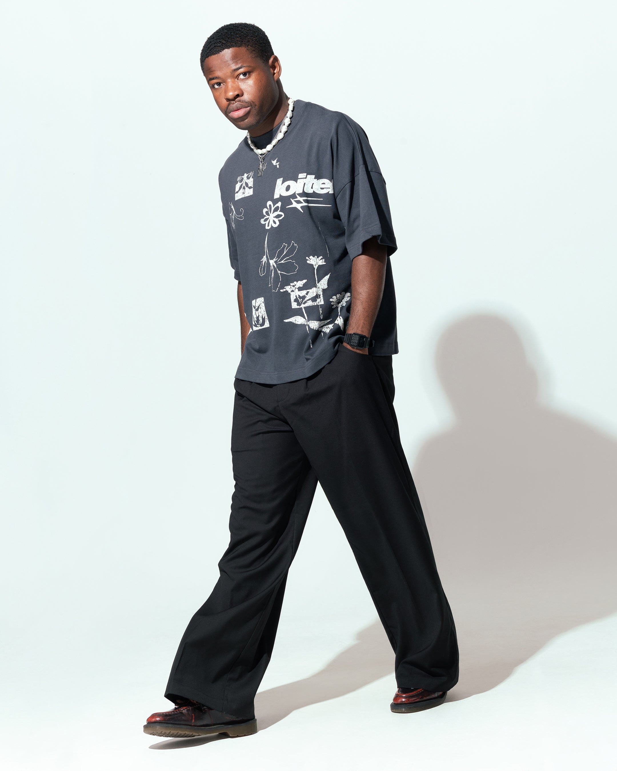 Loiter Flowerbed Box T-Shirt Charcoal、mySite、zt4zffjzw