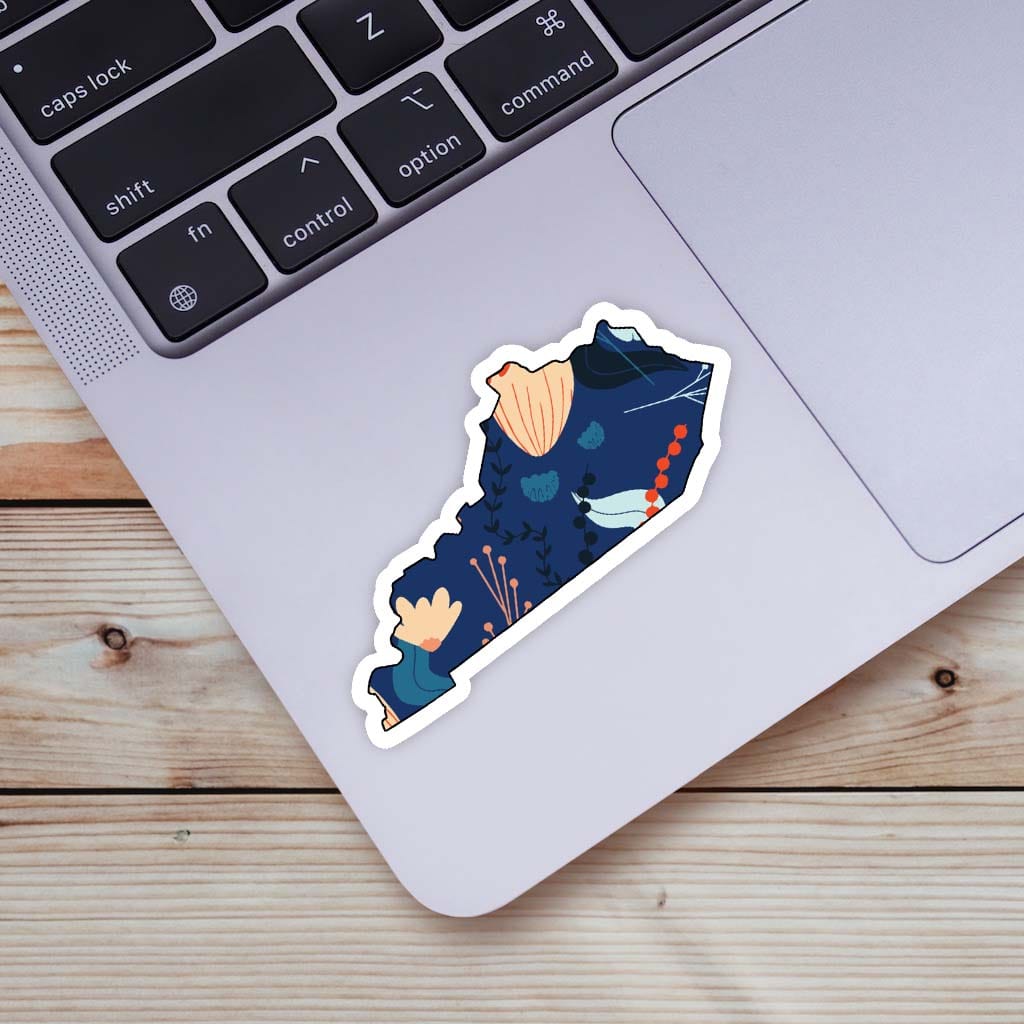  Kentucky Blue Floral Abstract Sticker、mySite、elrpsem3k