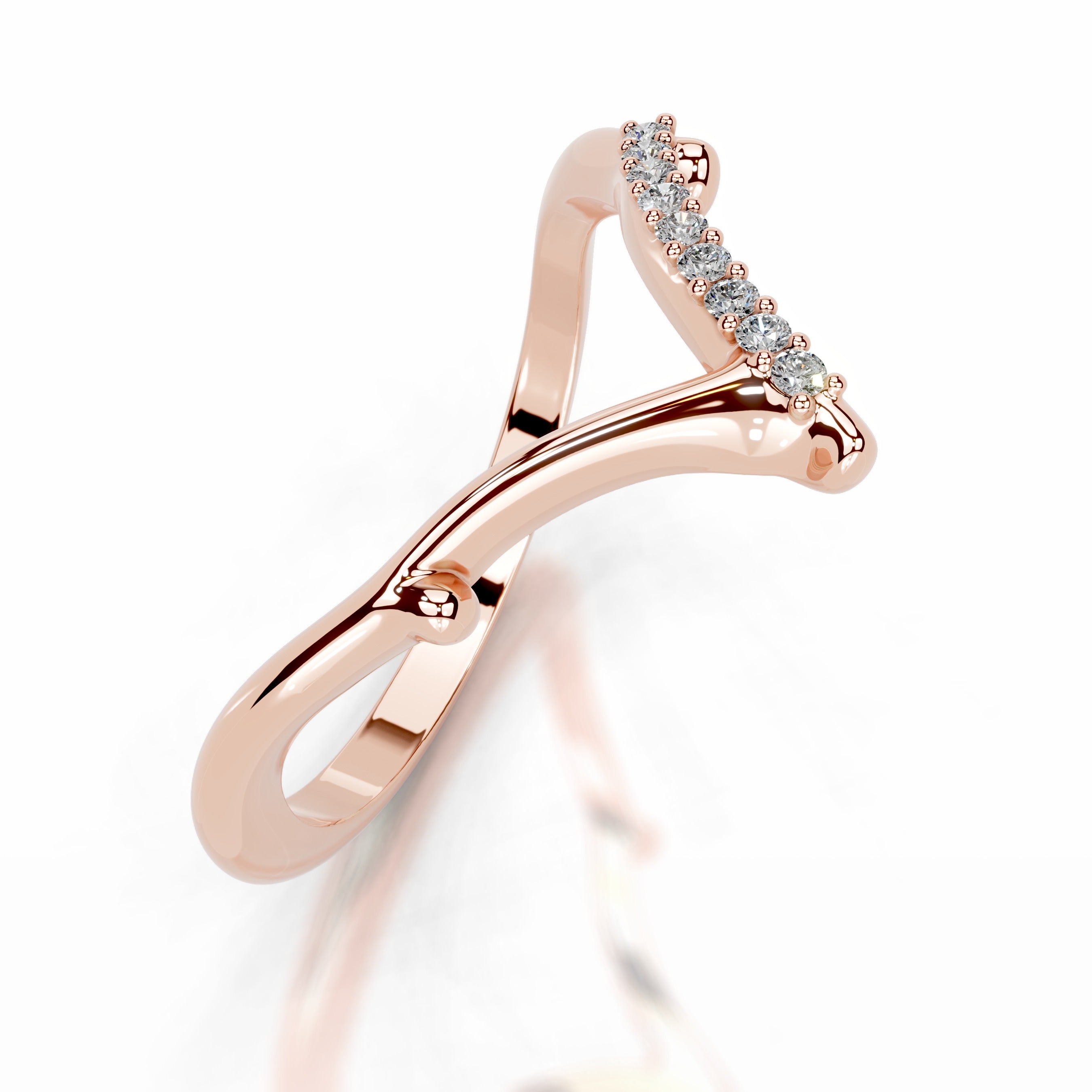 Sparkling brunch Lab Grown Diamond Wedding band - 14K Rose Gold、mySite、hinf8tx79