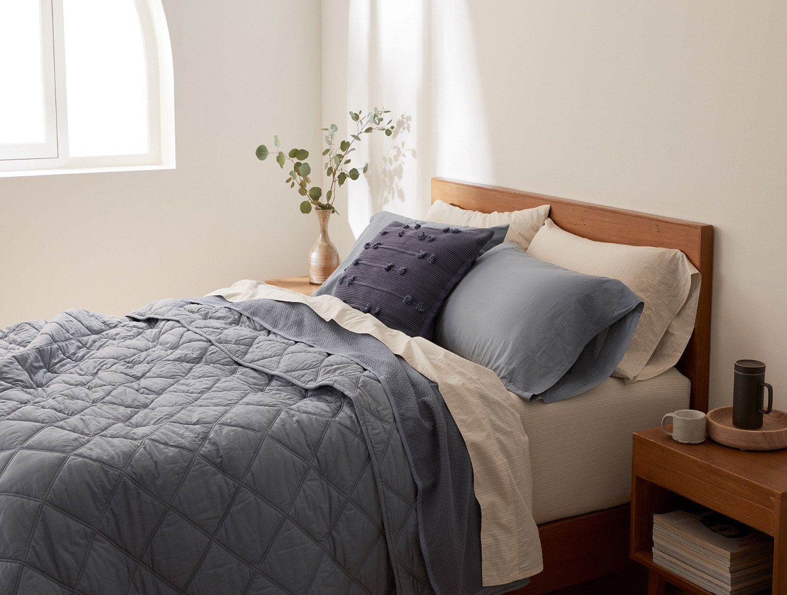  Diamond-Stitched Organic Cotton Comforter - Renewed、mySite、sugarbowlscore