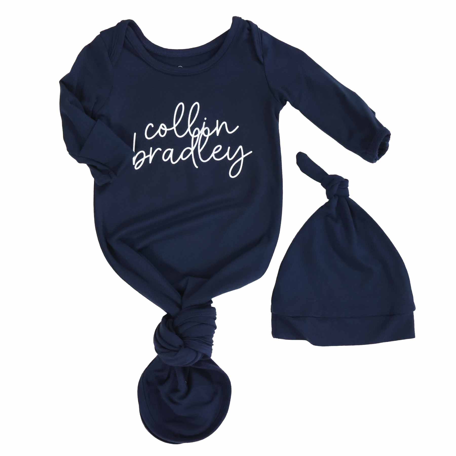  Boy Personalized Bamboo Newborn Baby Knot Gown & Hat、mySite、layawaytickets