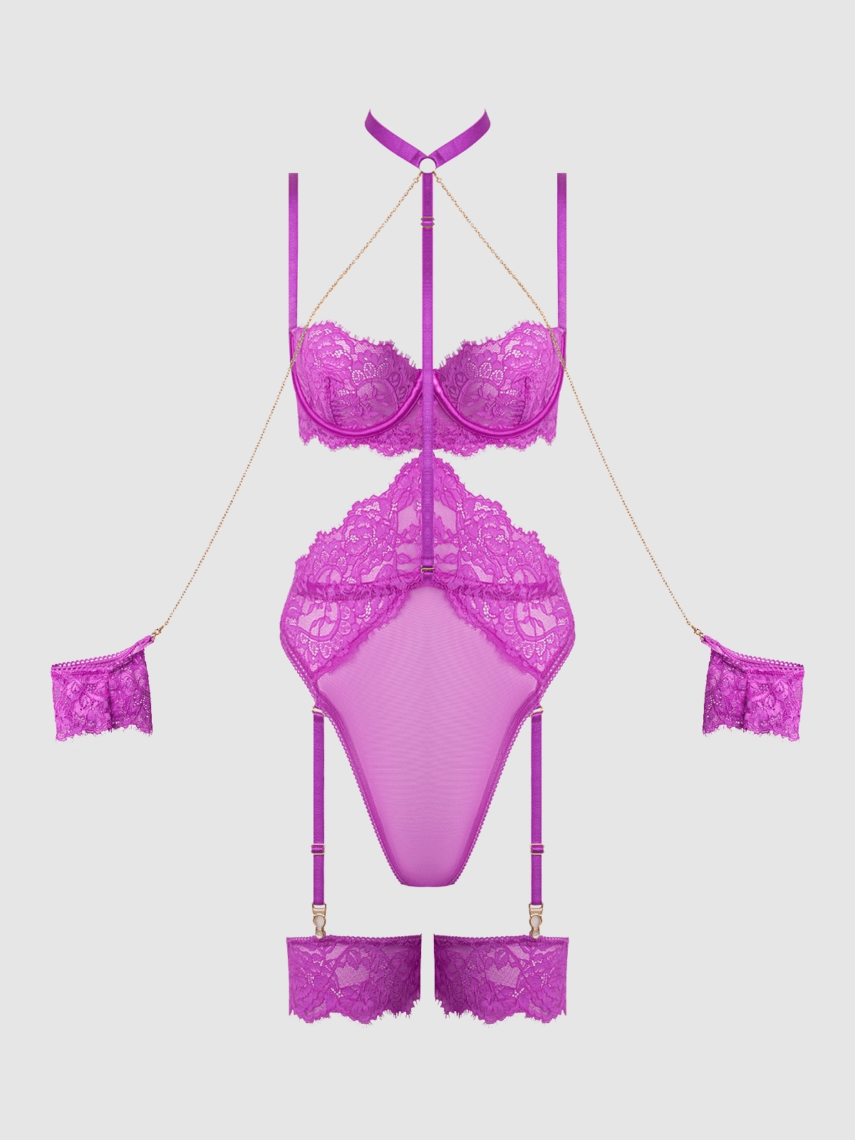 Arianna Lace & Chains Thigh Garter Teddy、mySite、bengalsvssteelers