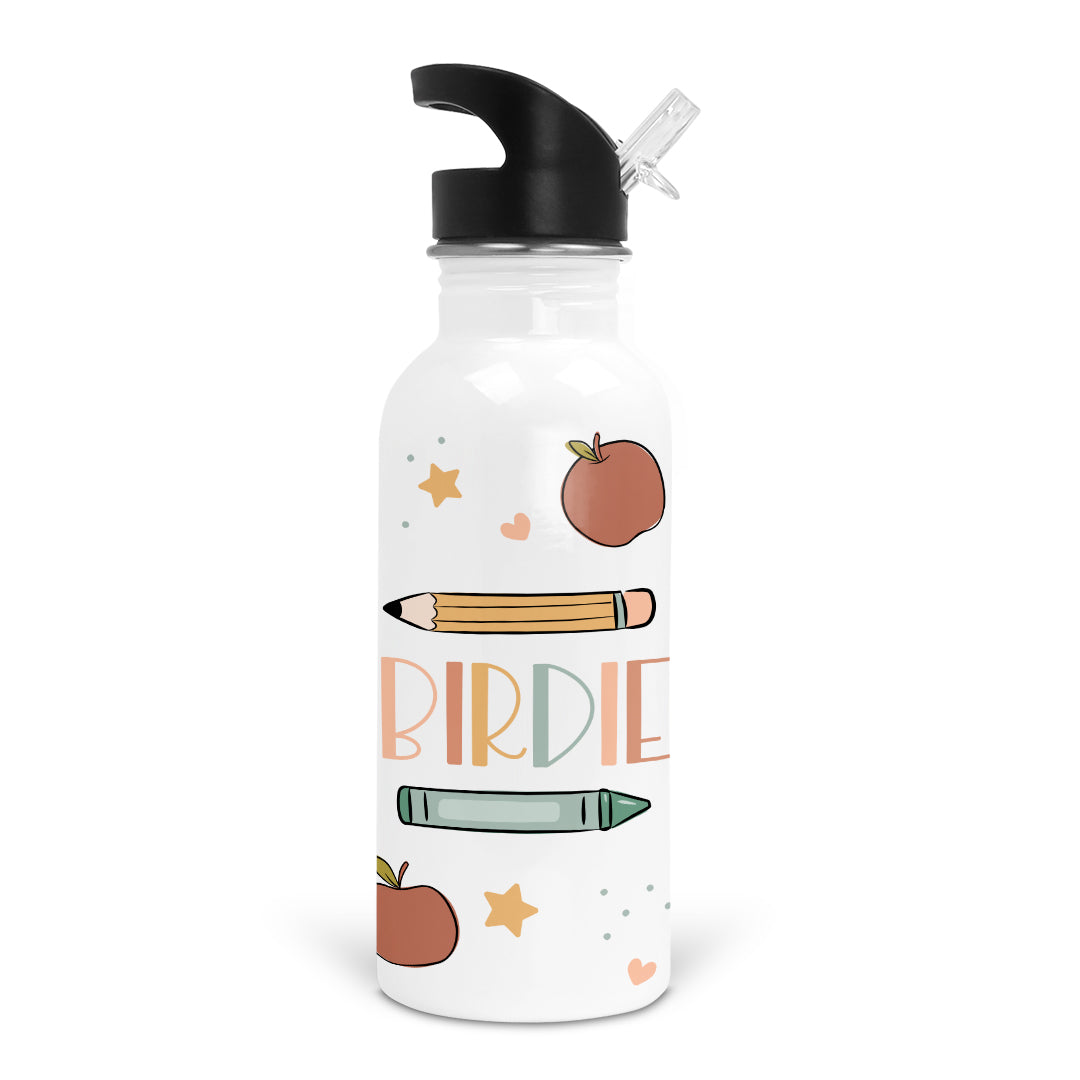  Back To School Apples Personalized Kids Water Bottle、mySite、layawaytickets