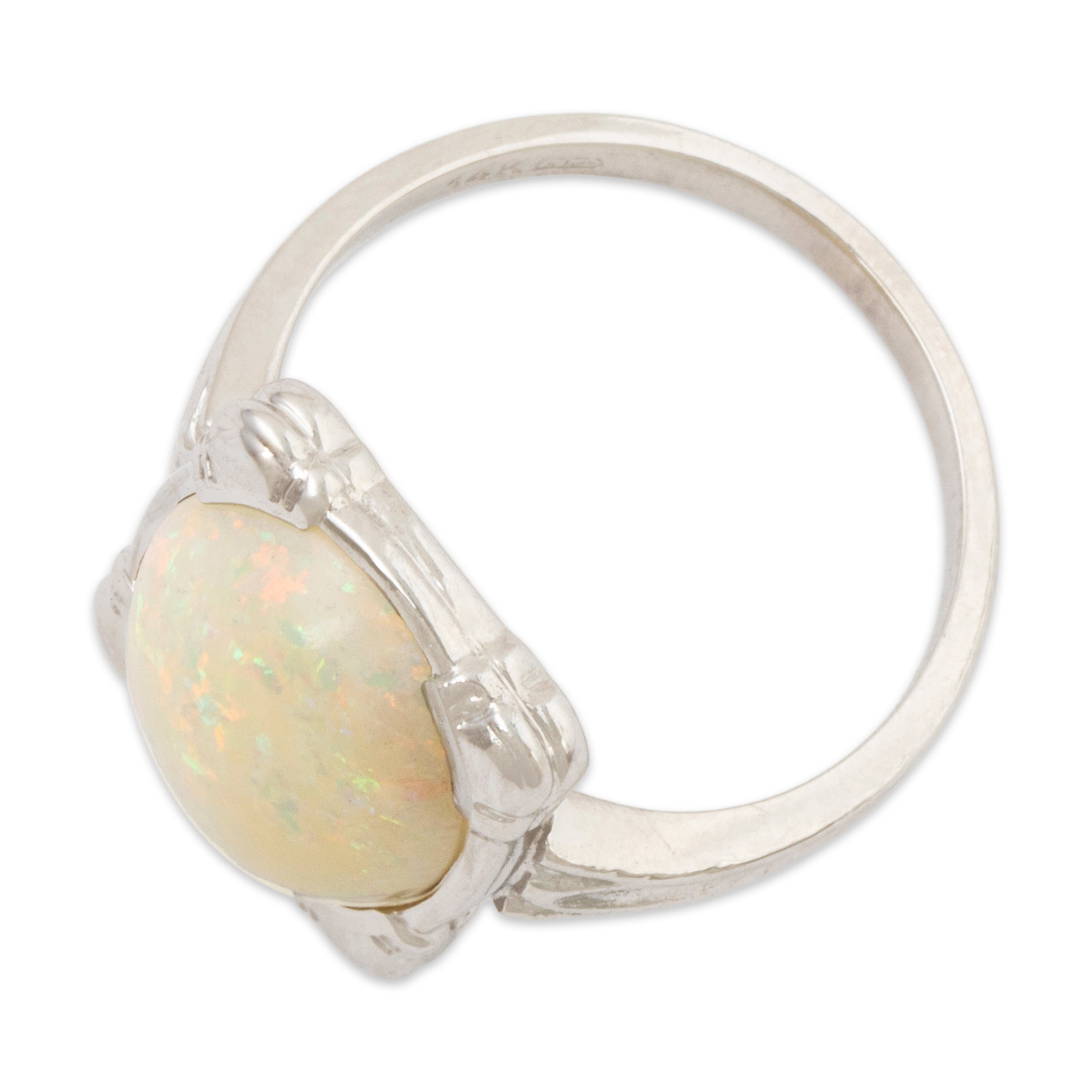 Antique Art Deco 14k White Gold 2.77ct Opal Ring 5.50、mySite、hinf8tx79