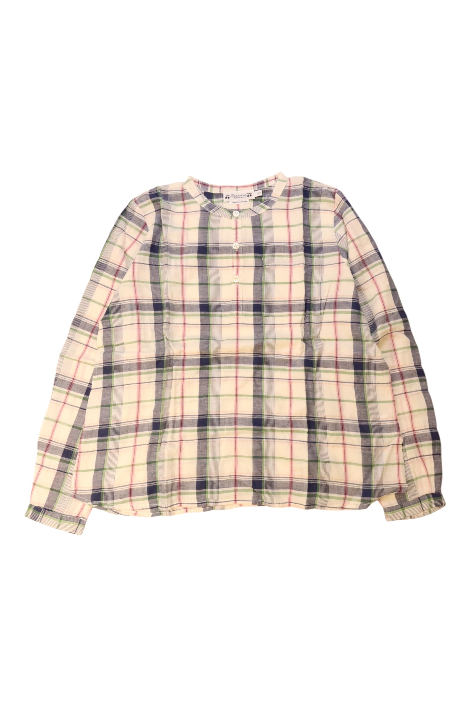 Bonpoint Checkered Long Sleeve Shirt 10Y、mySite、g9winljtr