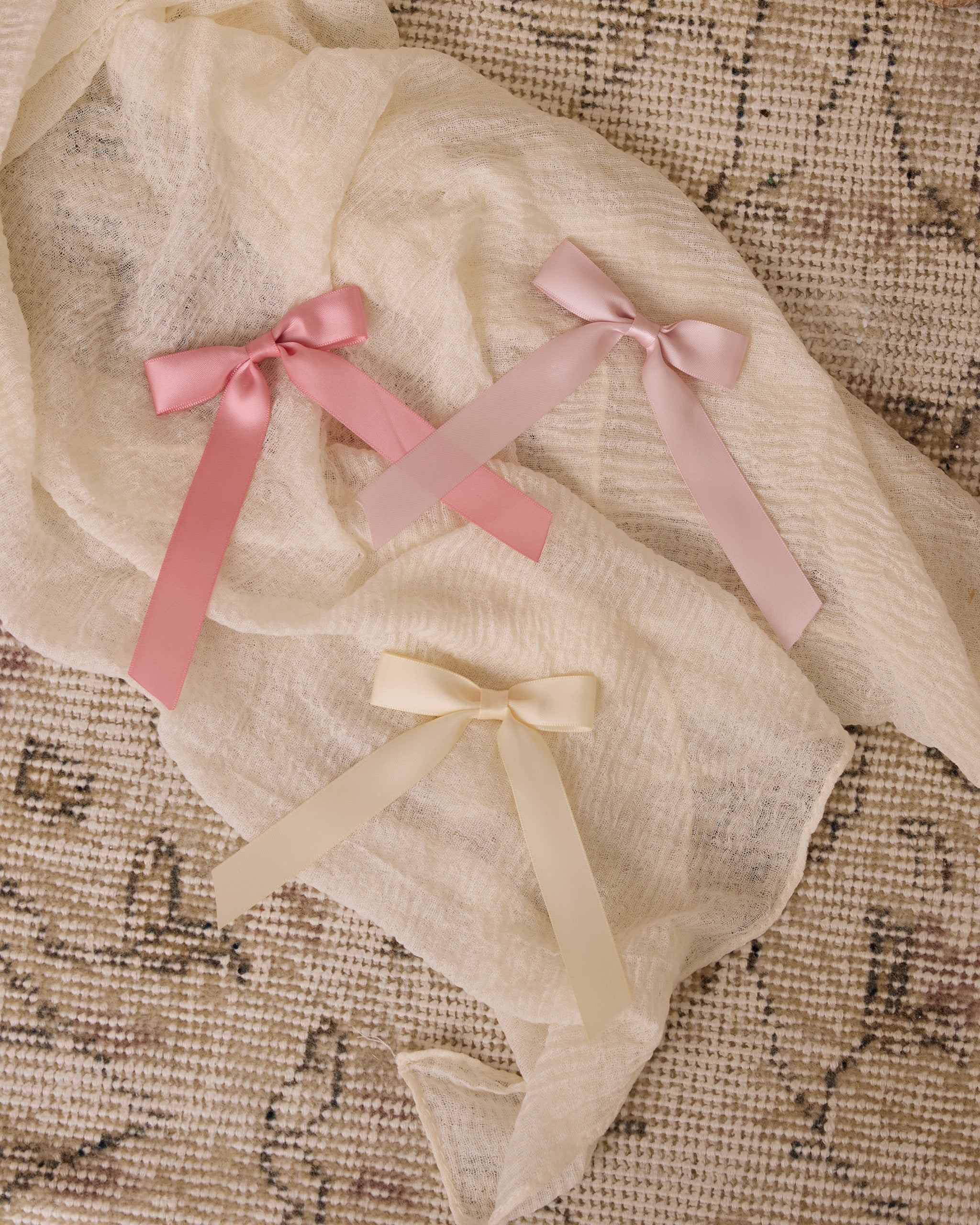 Satin Bows, Set of 3 || Bubblegum, Lipstick, Natural、mySite、layawaytickets