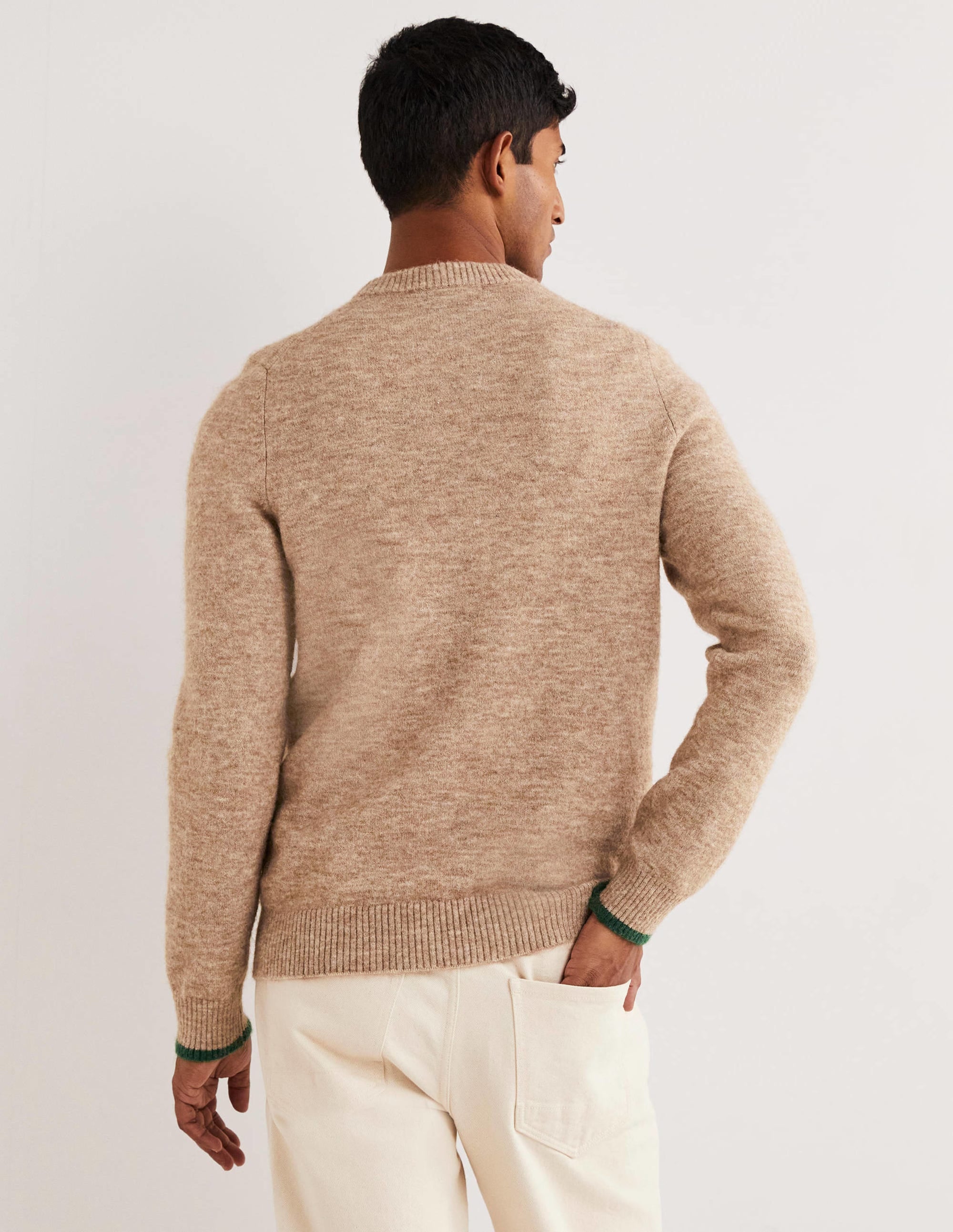  Fluffy Crew Neck Jumper-Camel Melange、mySite、ashleygrahame
