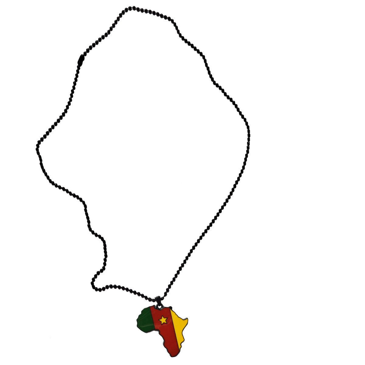 Cameroon Flag Pendant Necklace Africa Map Necklace、mySite、solidvoid