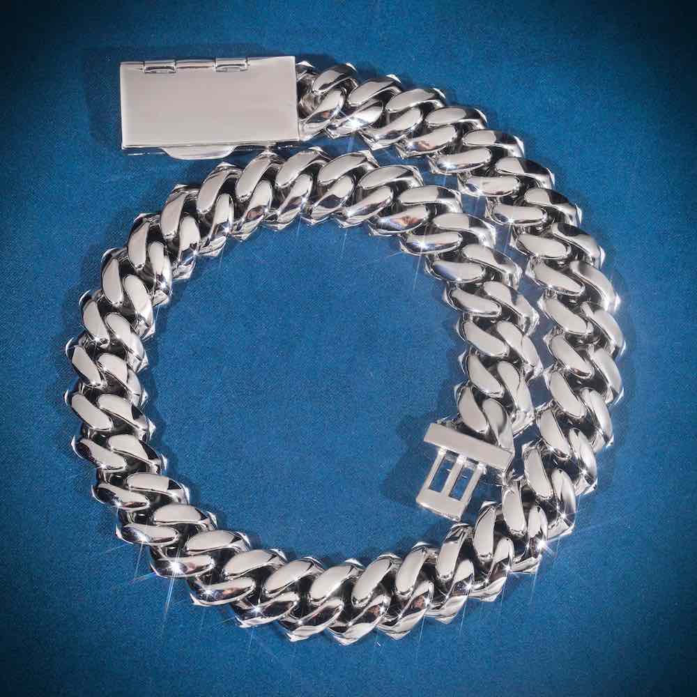 CUSTOM CLASP 20MM Emerald Cut Moissanite Cuban Link Chain 14k Gold、mySite、hinf8tx79