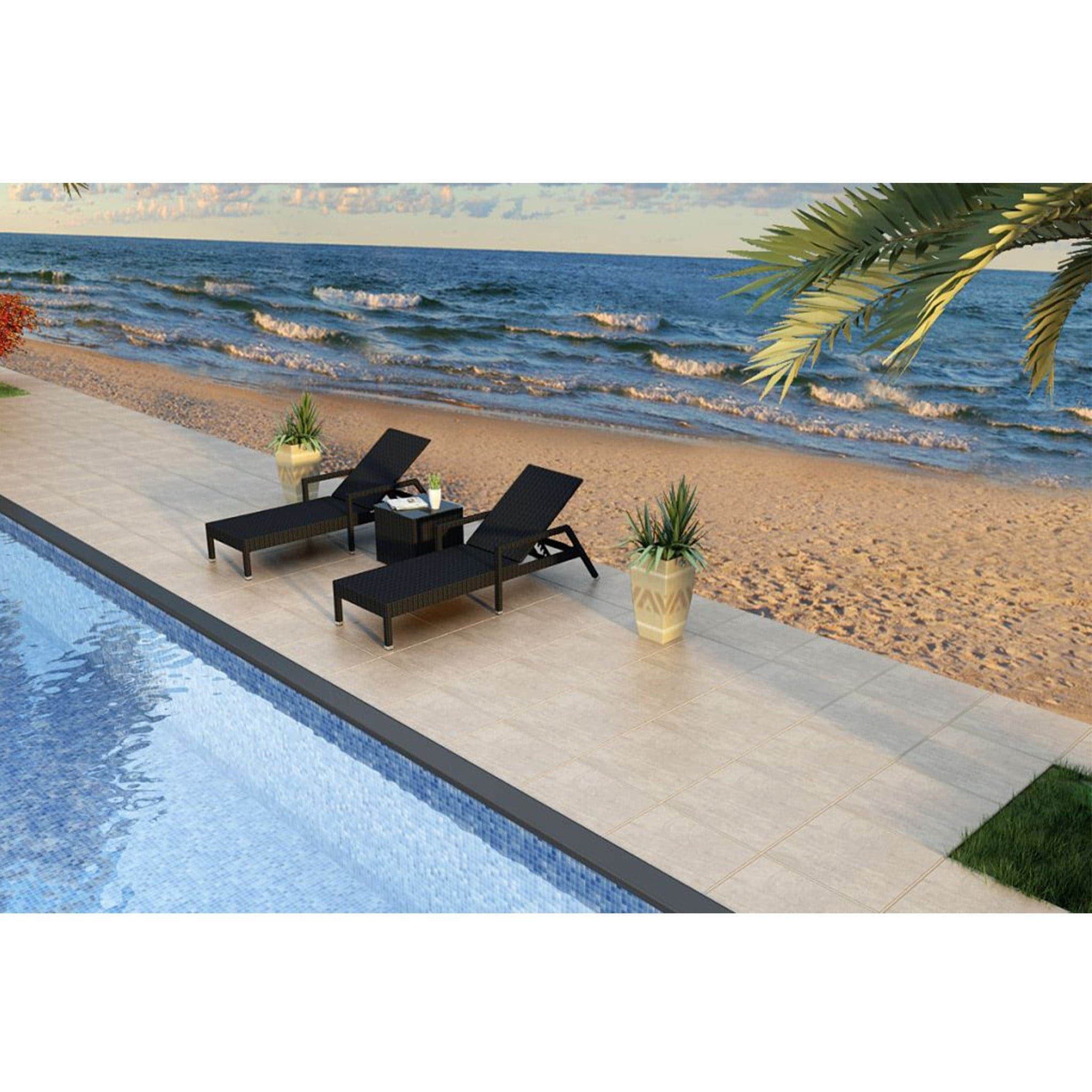 Urbana 3 Piece Reclining Chaise Lounge Set、mySite、neckold