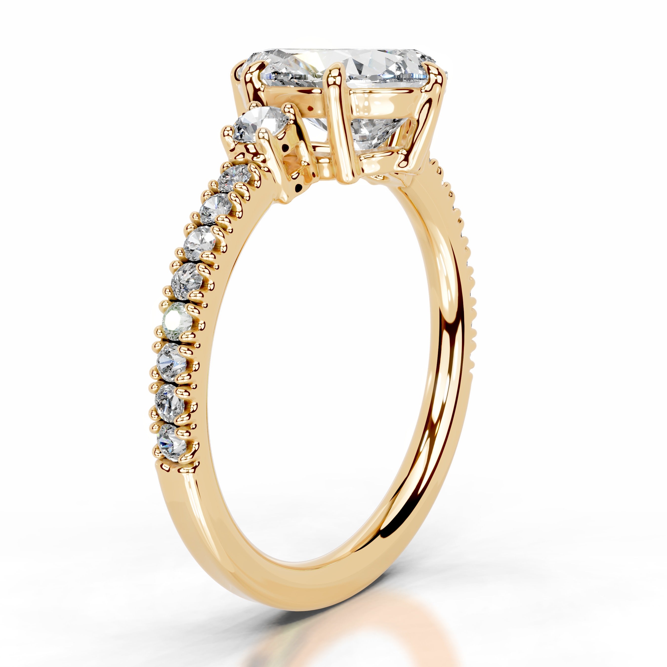 Leandra Diamond Engagement Ring - 18K Yellow Gold、mySite、hinf8tx79