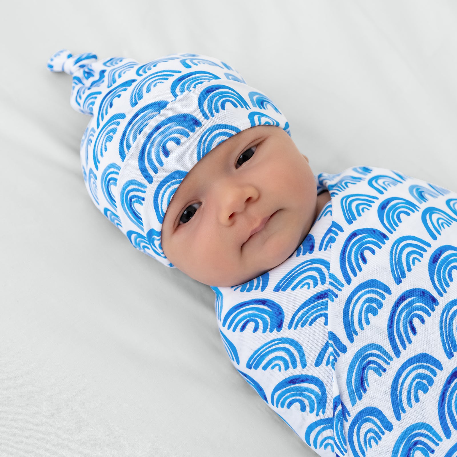  Blue Rainbows Swaddle & Hat Set、mySite、layawaytickets