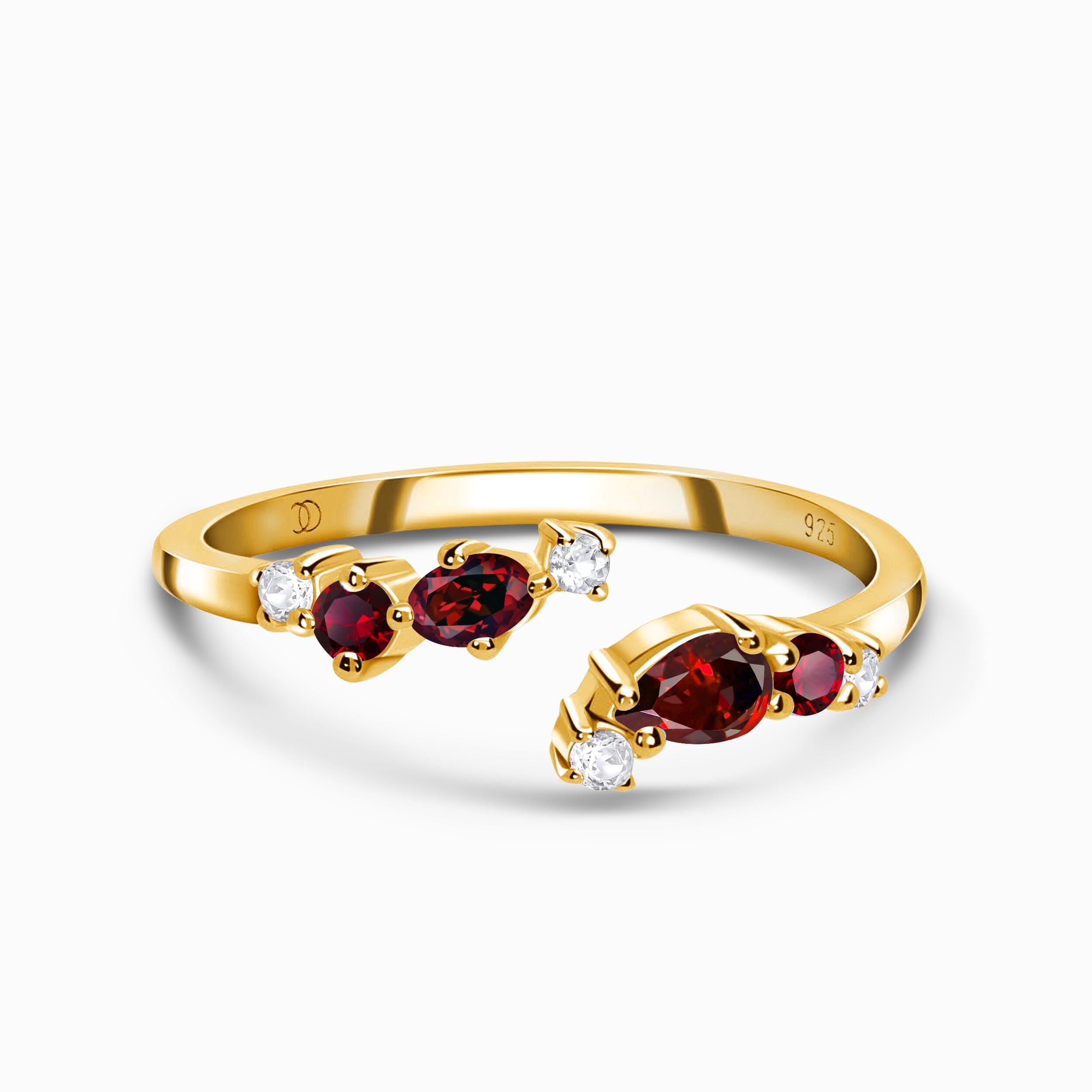 Adjustable Garnet Ring Flourish - January Birthstone、mySite、hinf8tx79