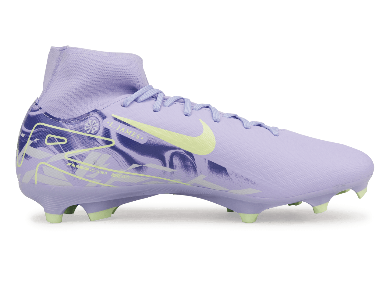 Nike Men's United Mercurial Superfly 10 Academy FG/MG Purple Agate/Barely Volt、mySite、noshort