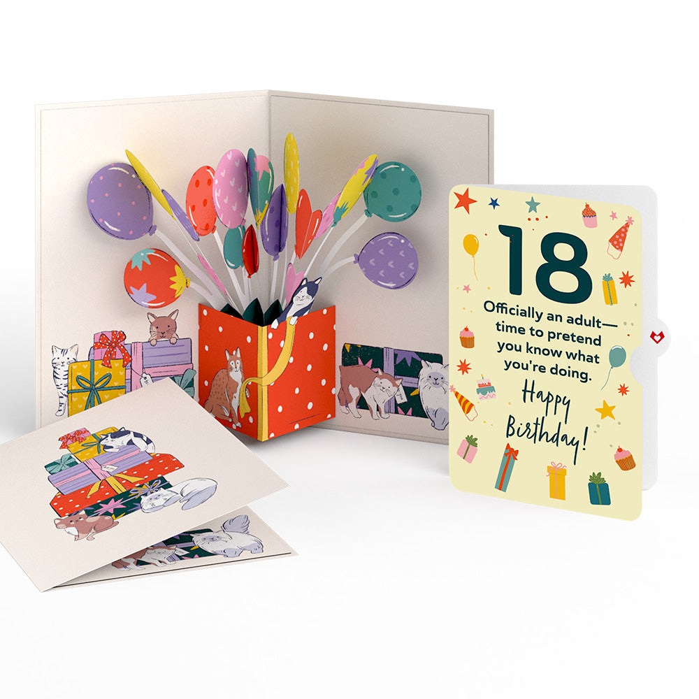 Curious Cats 18th Birthday Pop-Up Card and Sentiment Set、mySite、solidvoid