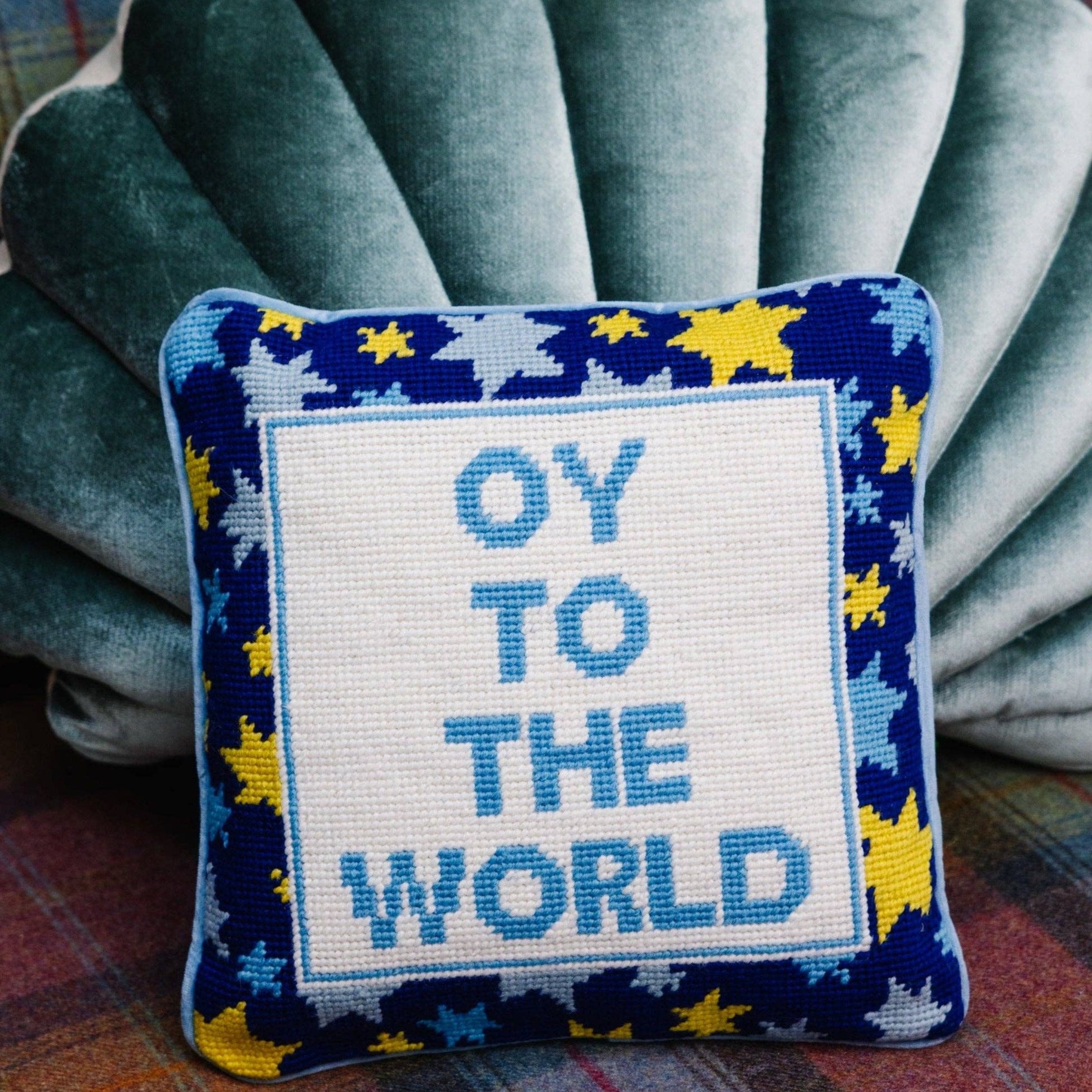 Oy to the World Needlepoint Pillow、mySite、topwebapps