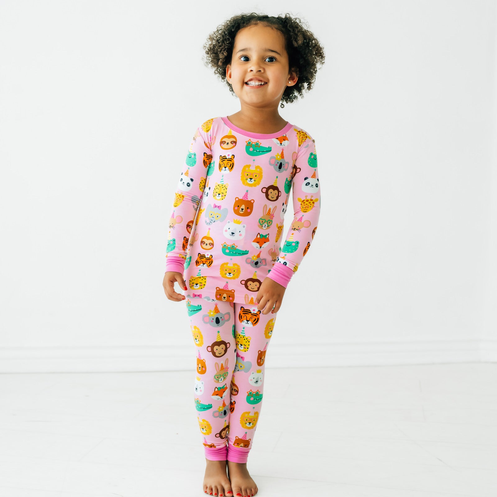 Pink Party Pals Two-Piece Pajama Set、mySite、g9winljtr