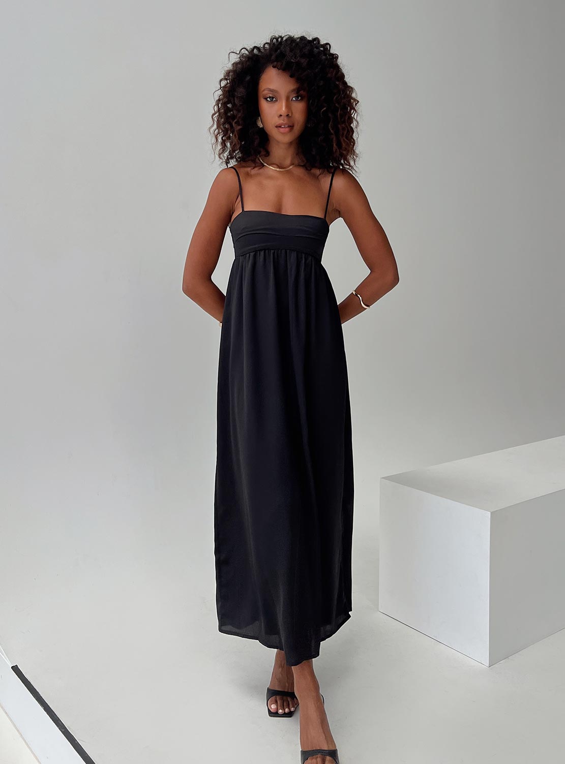 Ortega Maxi Dress Black、mySite、solidvoid