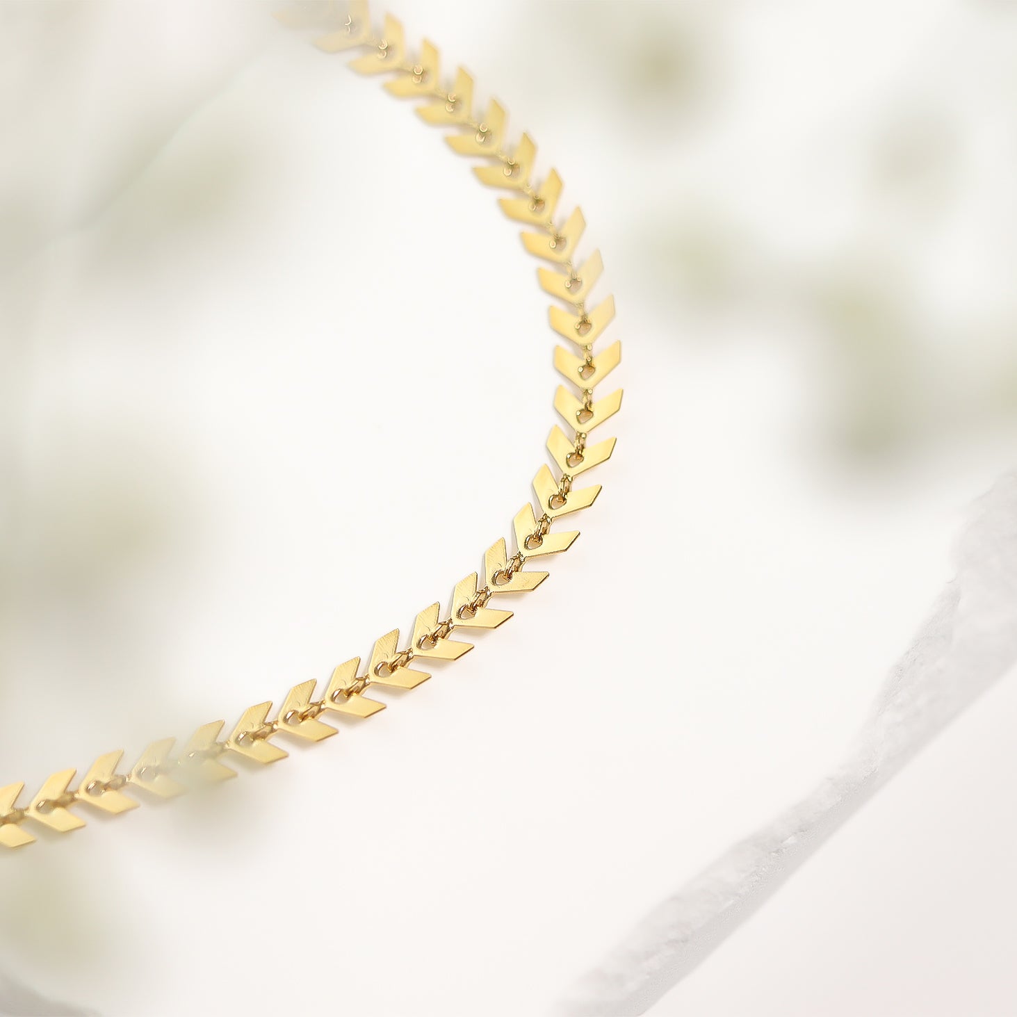 18K Gold PVD Stainless Steel Chevron Chain Necklace / CHN9955、mySite、dreamappss